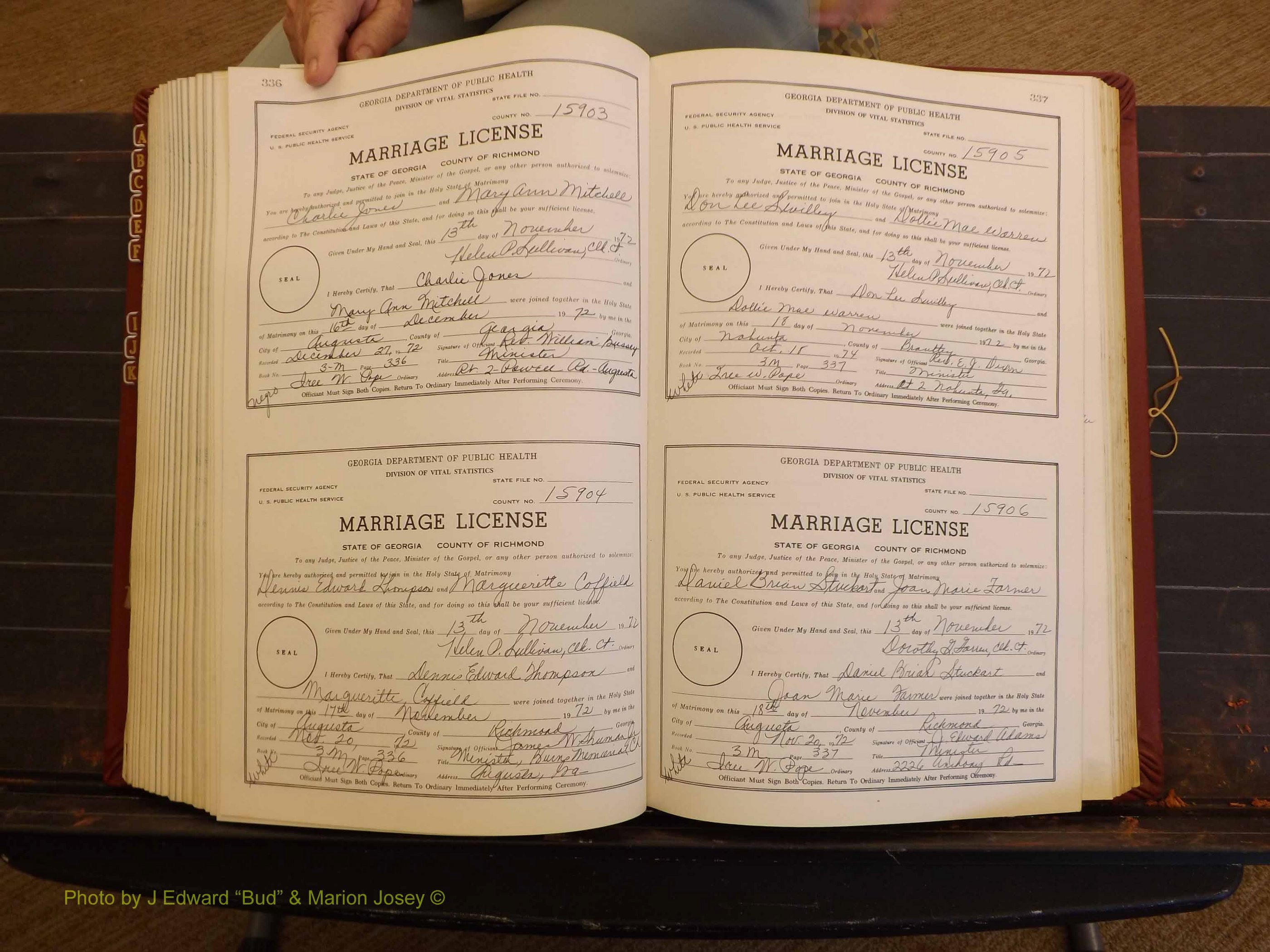 Richmond Marriages, 3M, 1972-1973 P 336-337.JPG