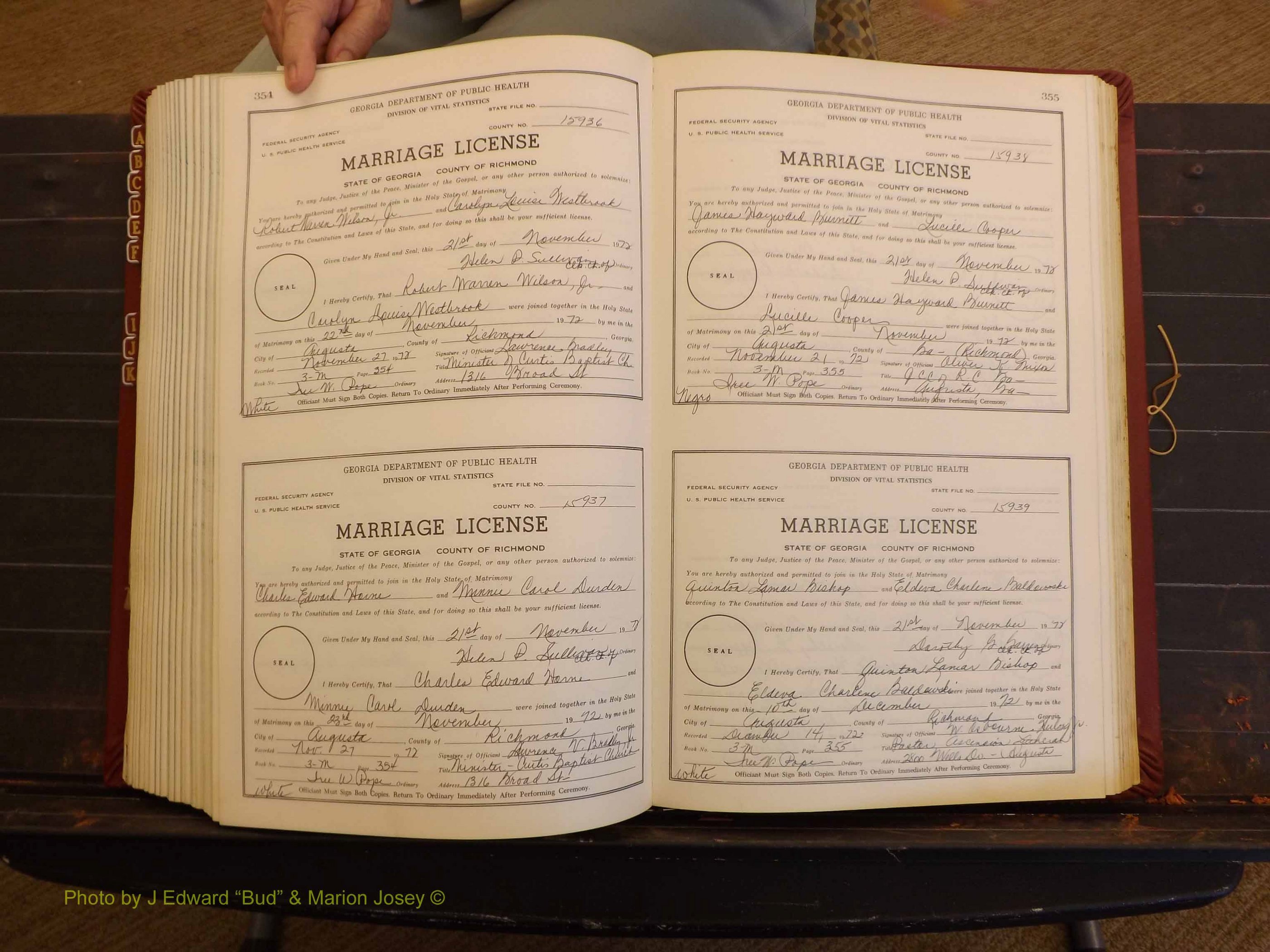 Richmond Marriages, 3M, 1972-1973 P 354-355.JPG