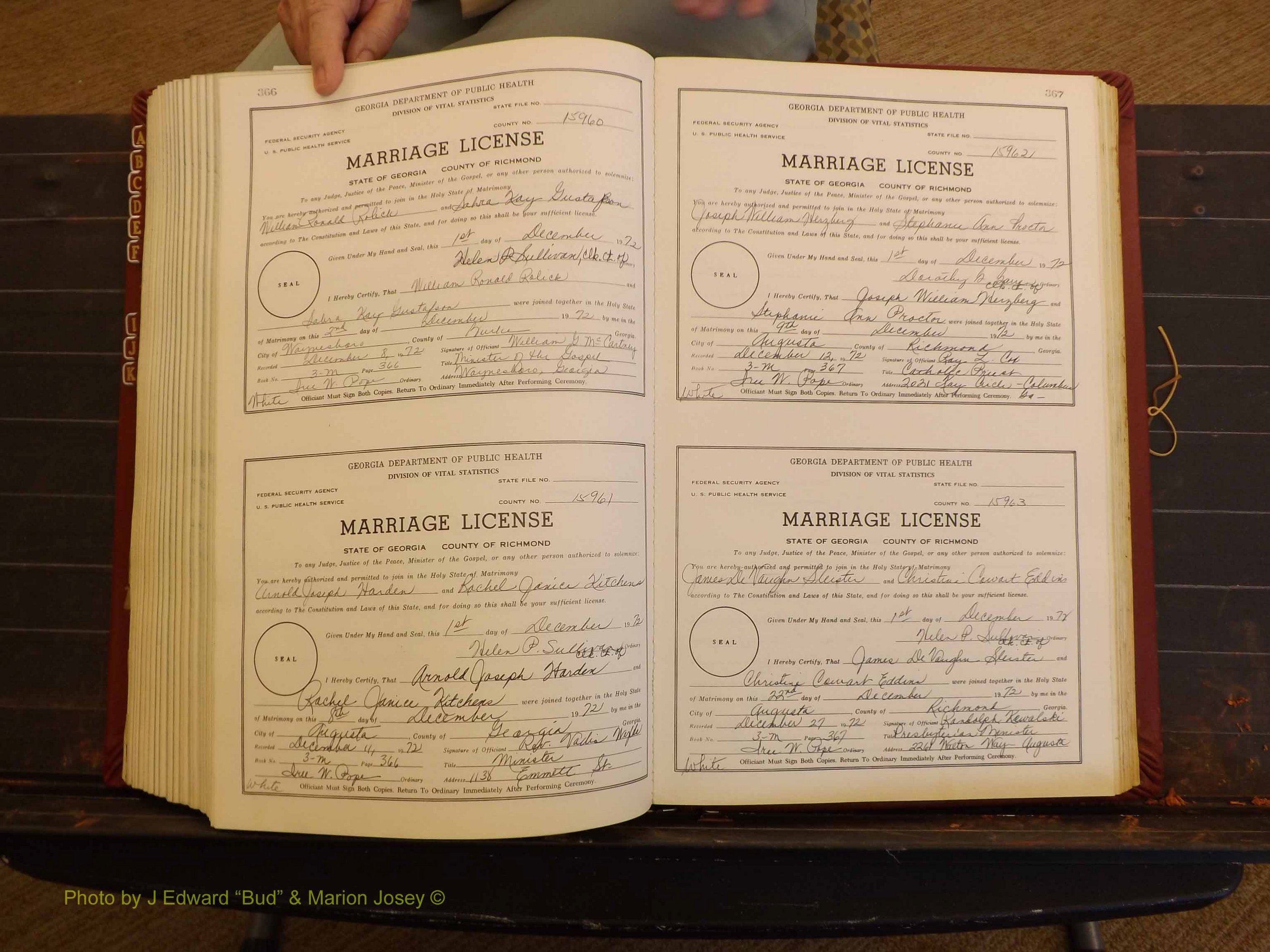 Richmond Marriages, 3M, 1972-1973 P 366-367.JPG