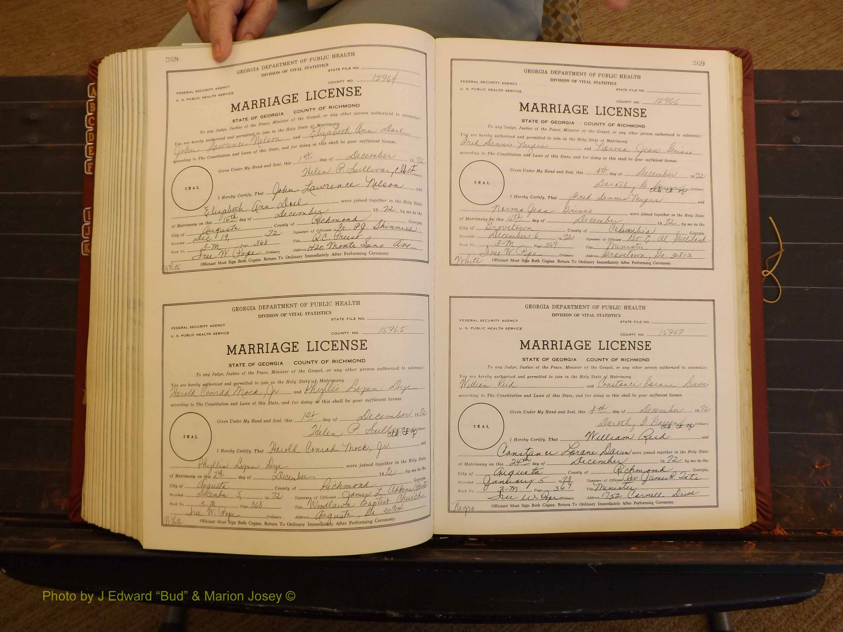 Richmond Marriages, 3M, 1972-1973 P 368-369.JPG