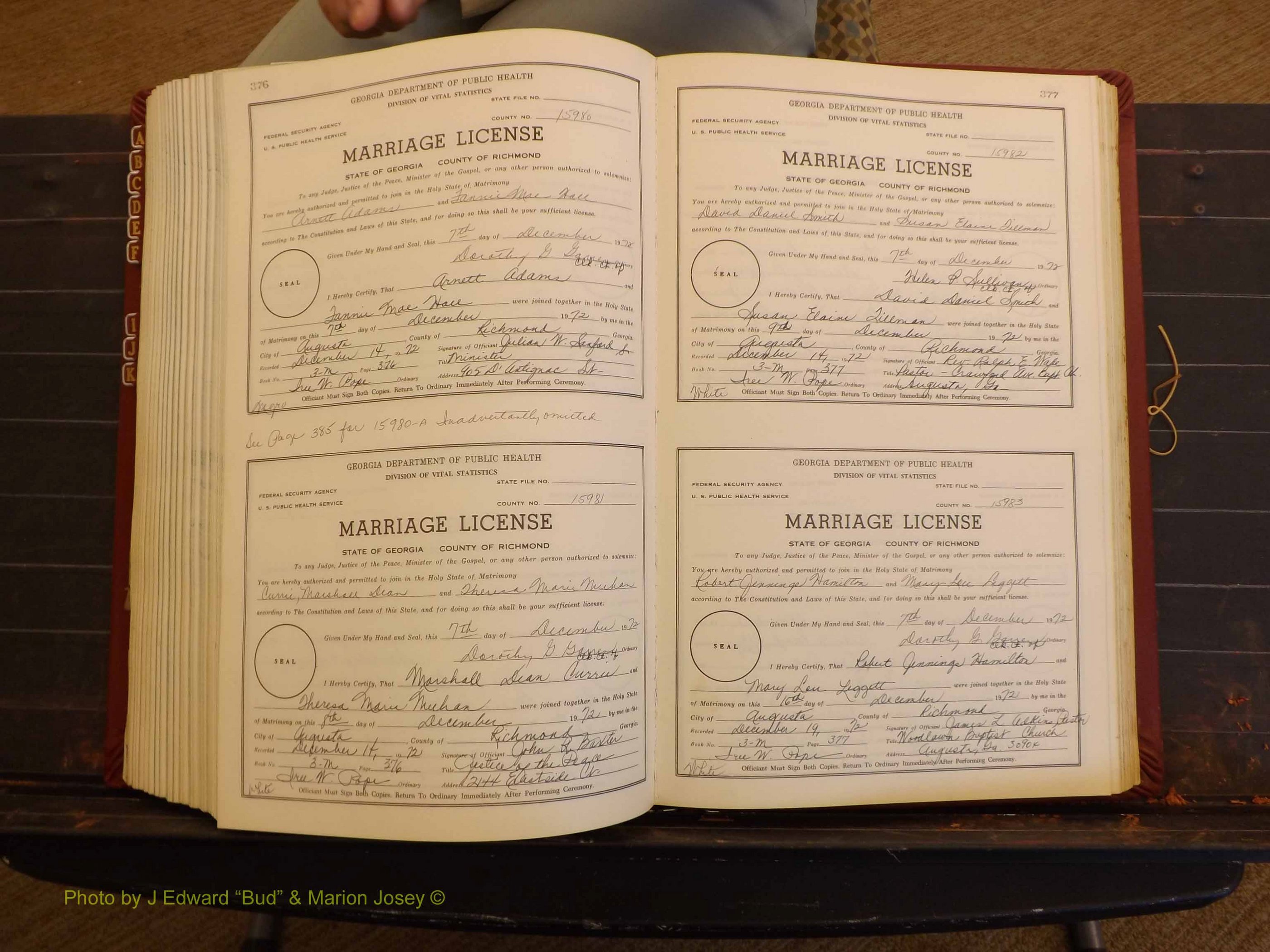 Richmond Marriages, 3M, 1972-1973 P 376-377.JPG