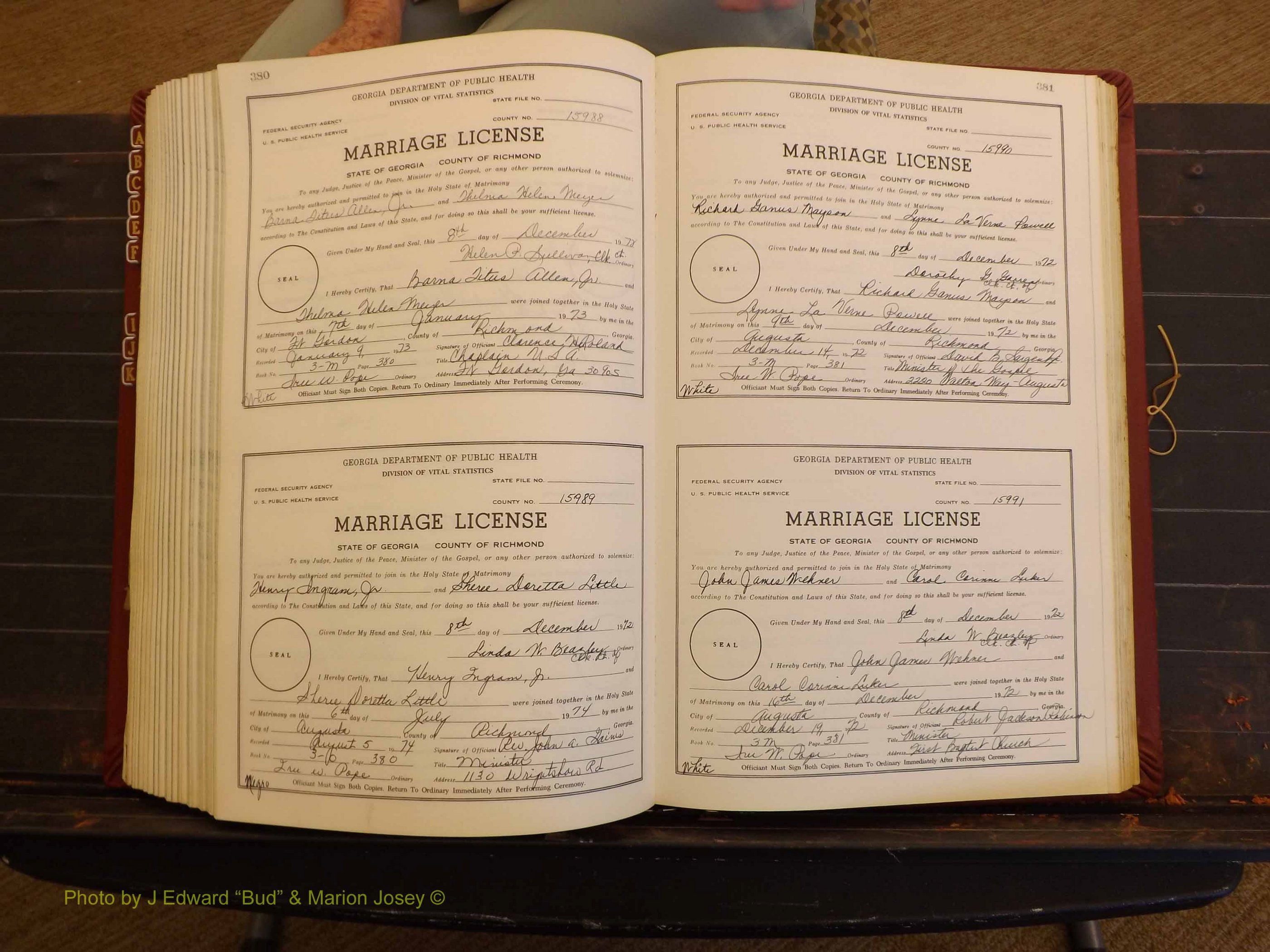 Richmond Marriages, 3M, 1972-1973 P 380-381.JPG