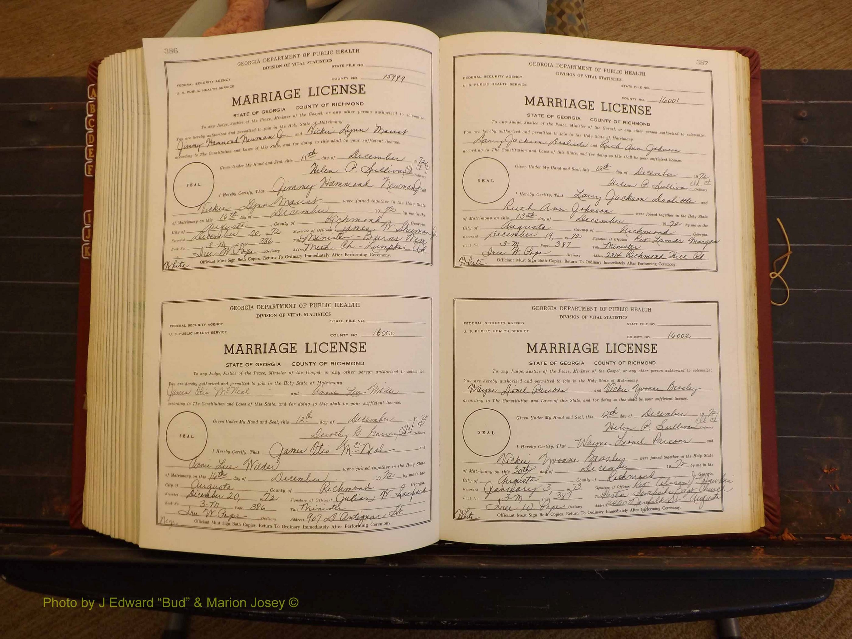 Richmond Marriages, 3M, 1972-1973 P 386-387.JPG
