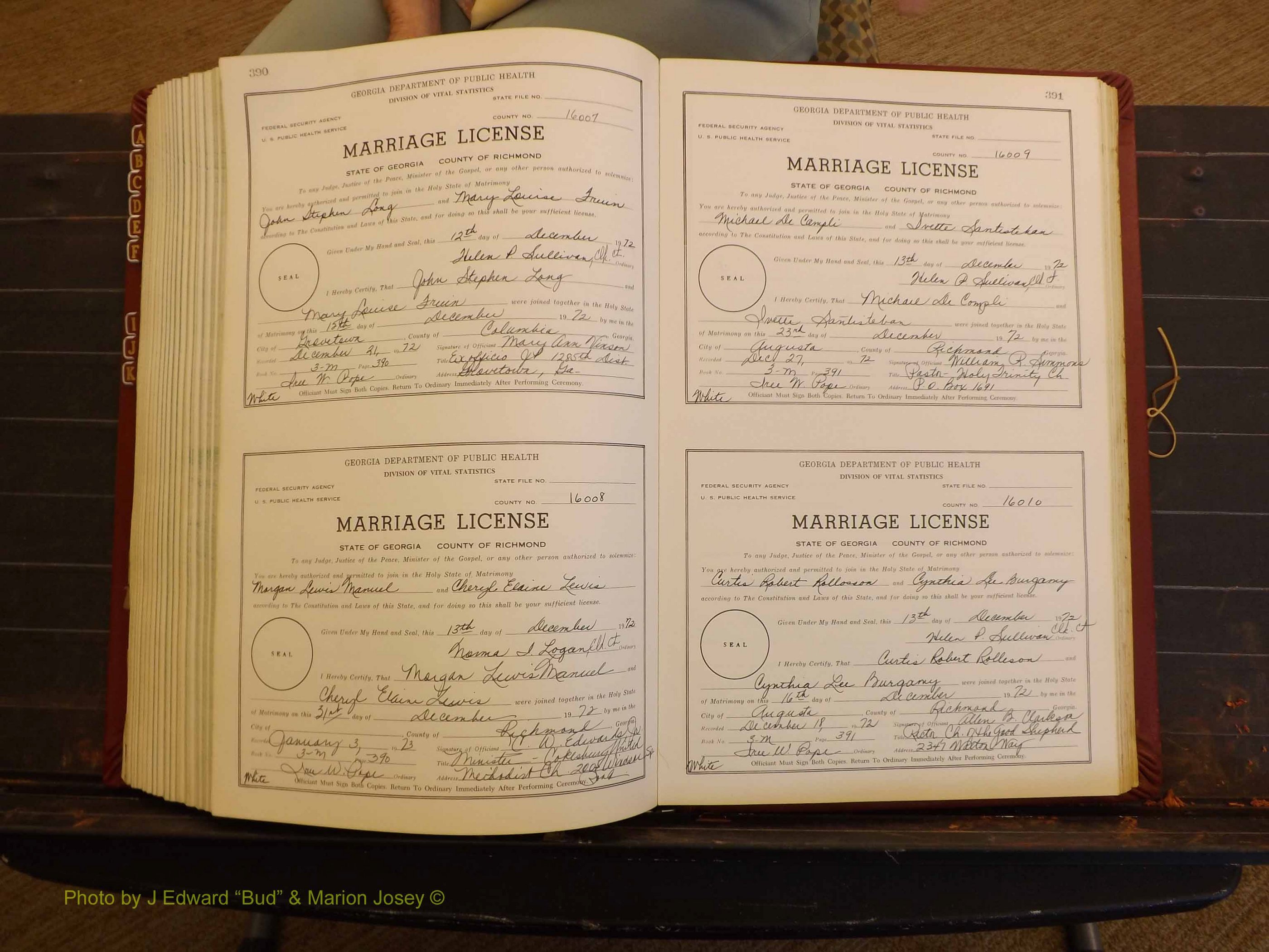 Richmond Marriages, 3M, 1972-1973 P 390-391.JPG