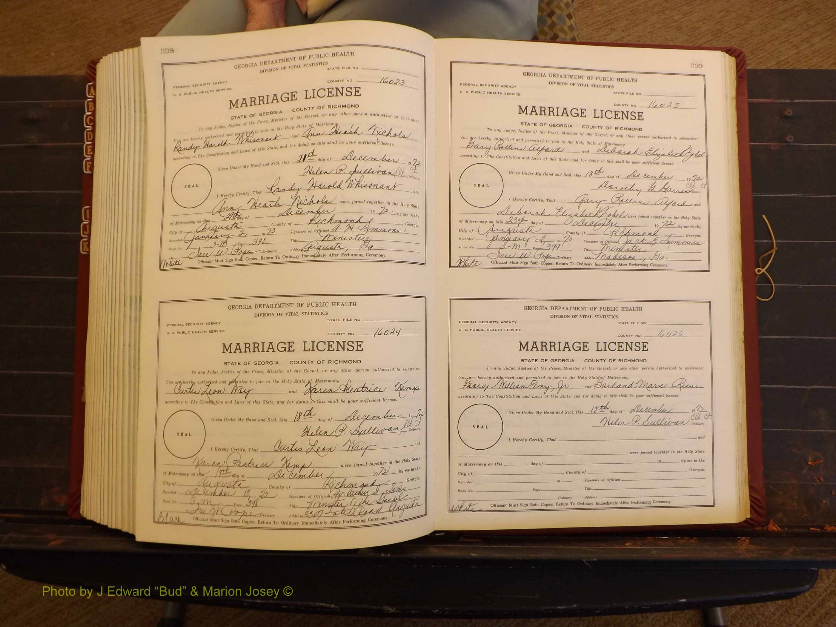 Richmond Marriages, 3M, 1972-1973 P 398-399.JPG