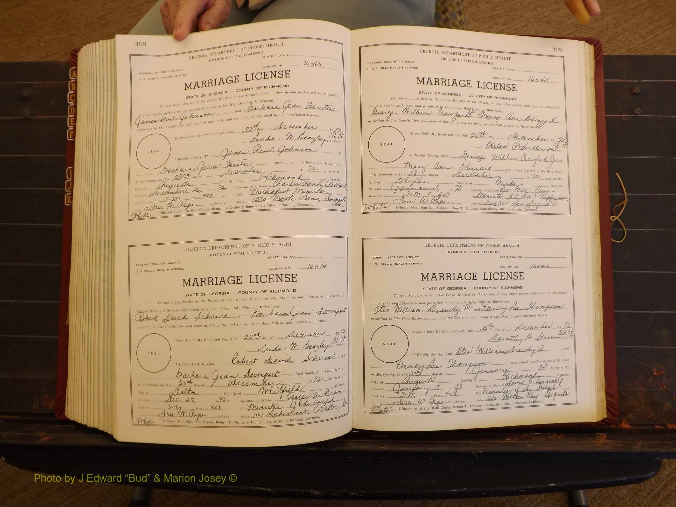 Richmond Marriages, 3M, 1972-1973 P 408-409.JPG