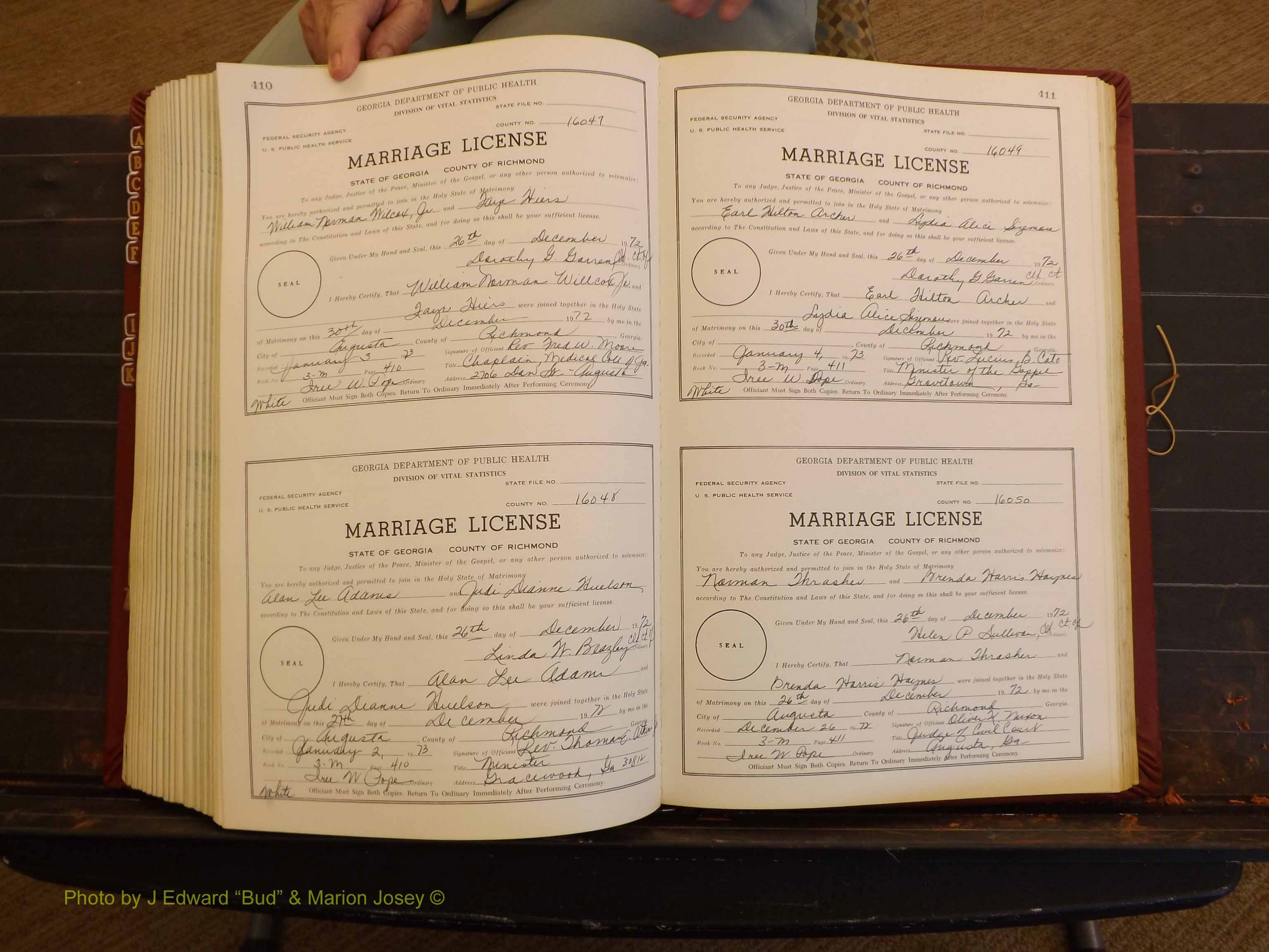 Richmond Marriages, 3M, 1972-1973 P 410-411.JPG
