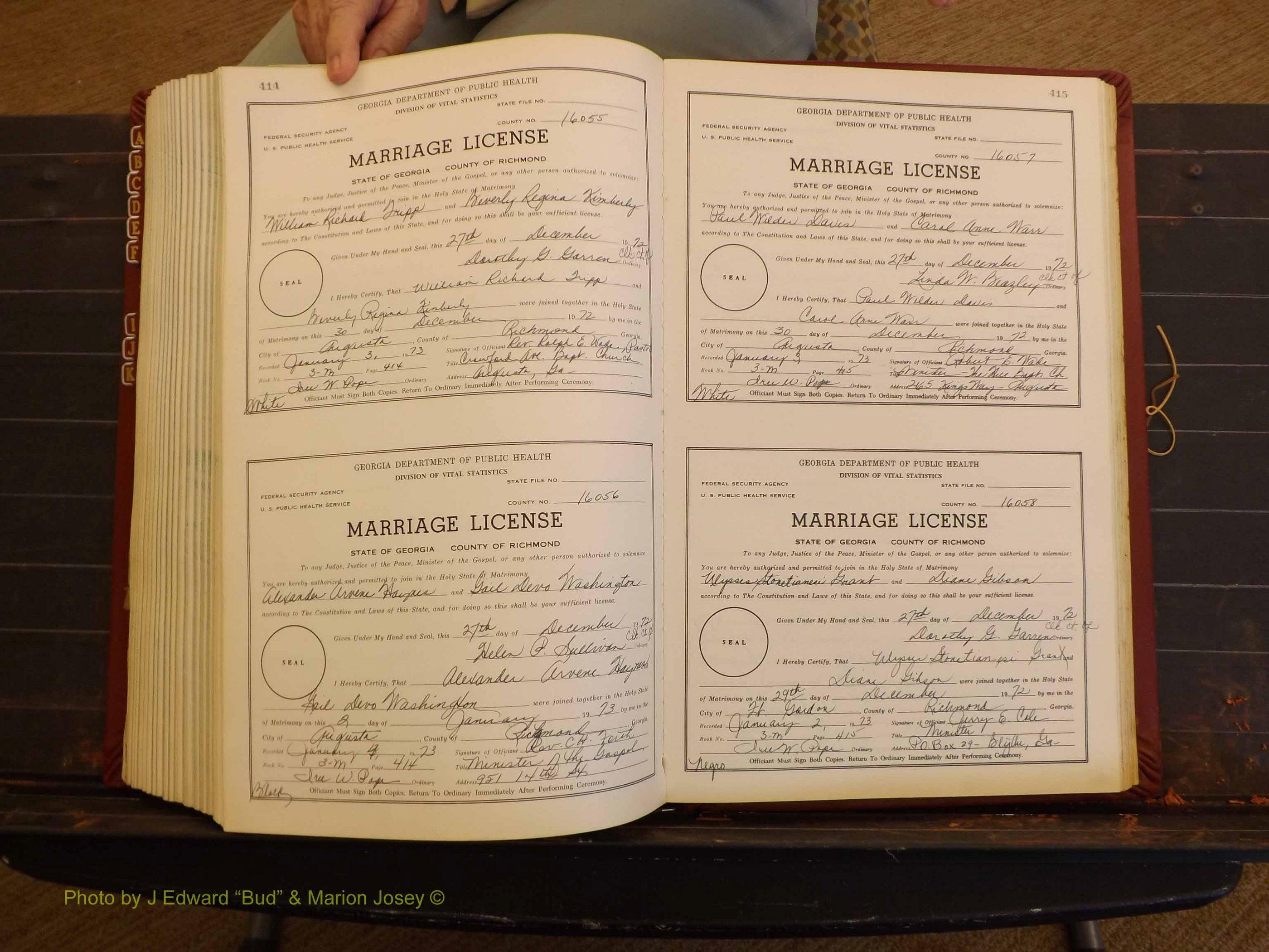 Richmond Marriages, 3M, 1972-1973 P 414-415.JPG