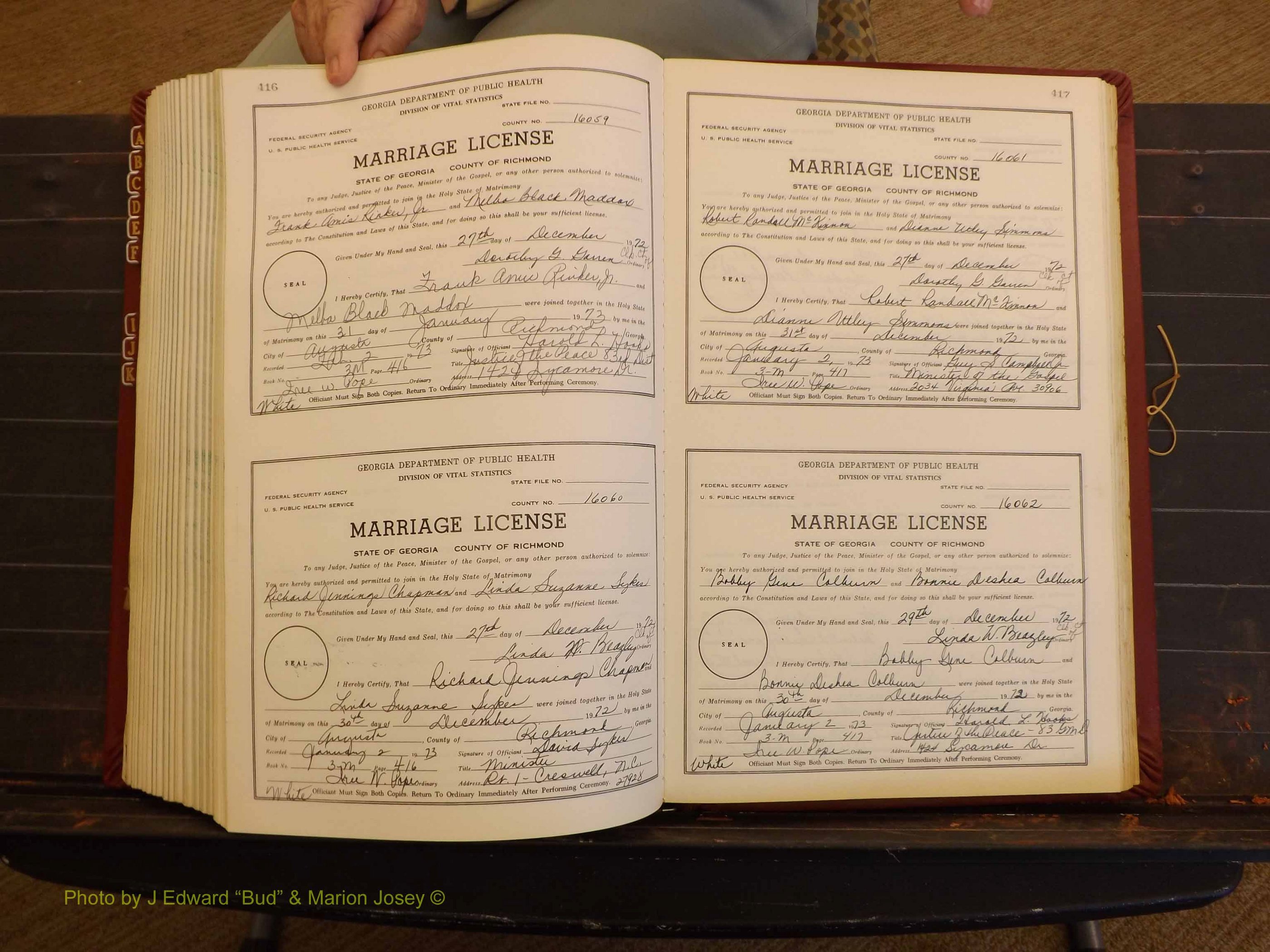 Richmond Marriages, 3M, 1972-1973 P 416-417.JPG