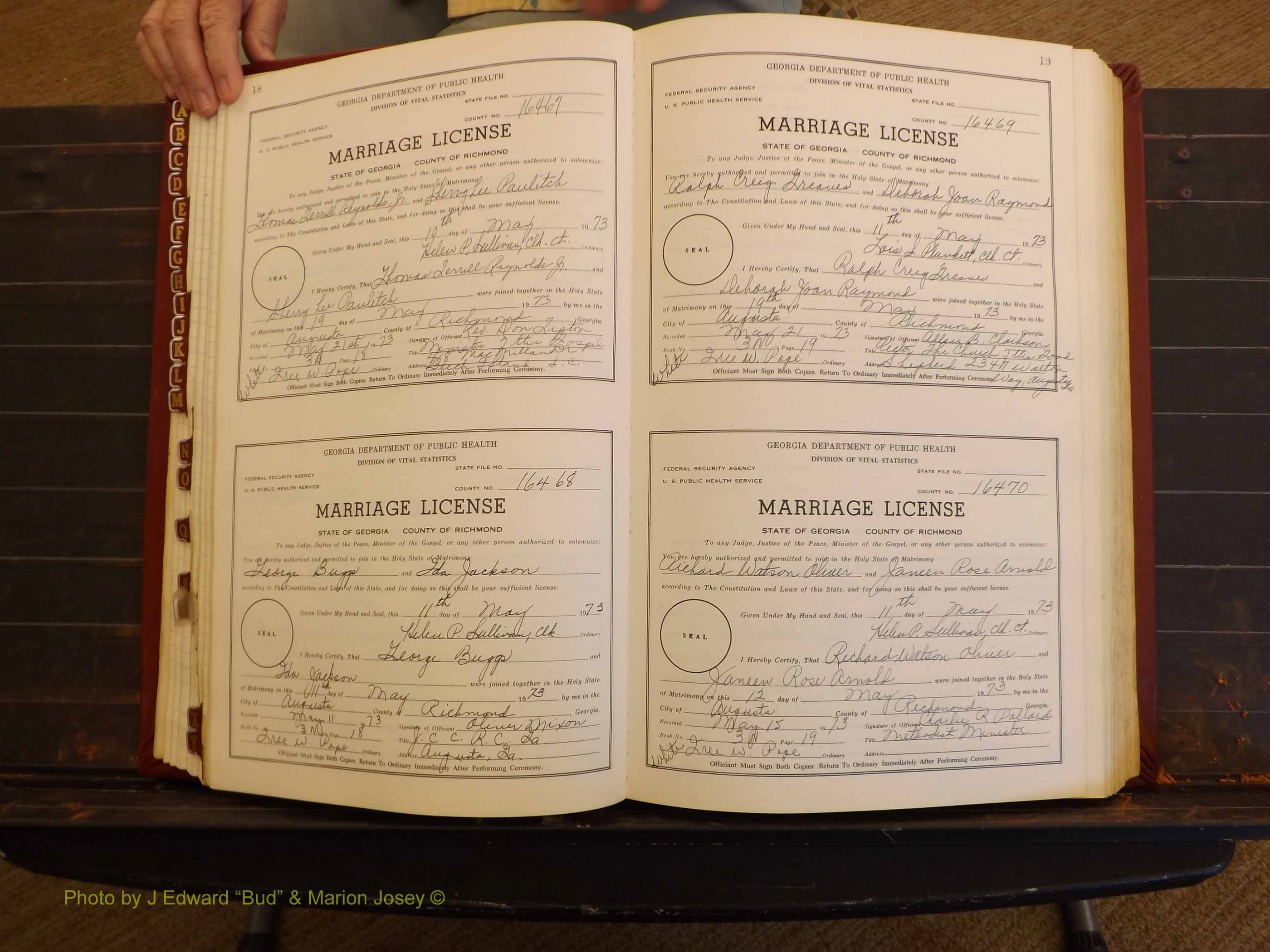 Richmond Marriages, 3N, 1973-1974 P 018-019.JPG
