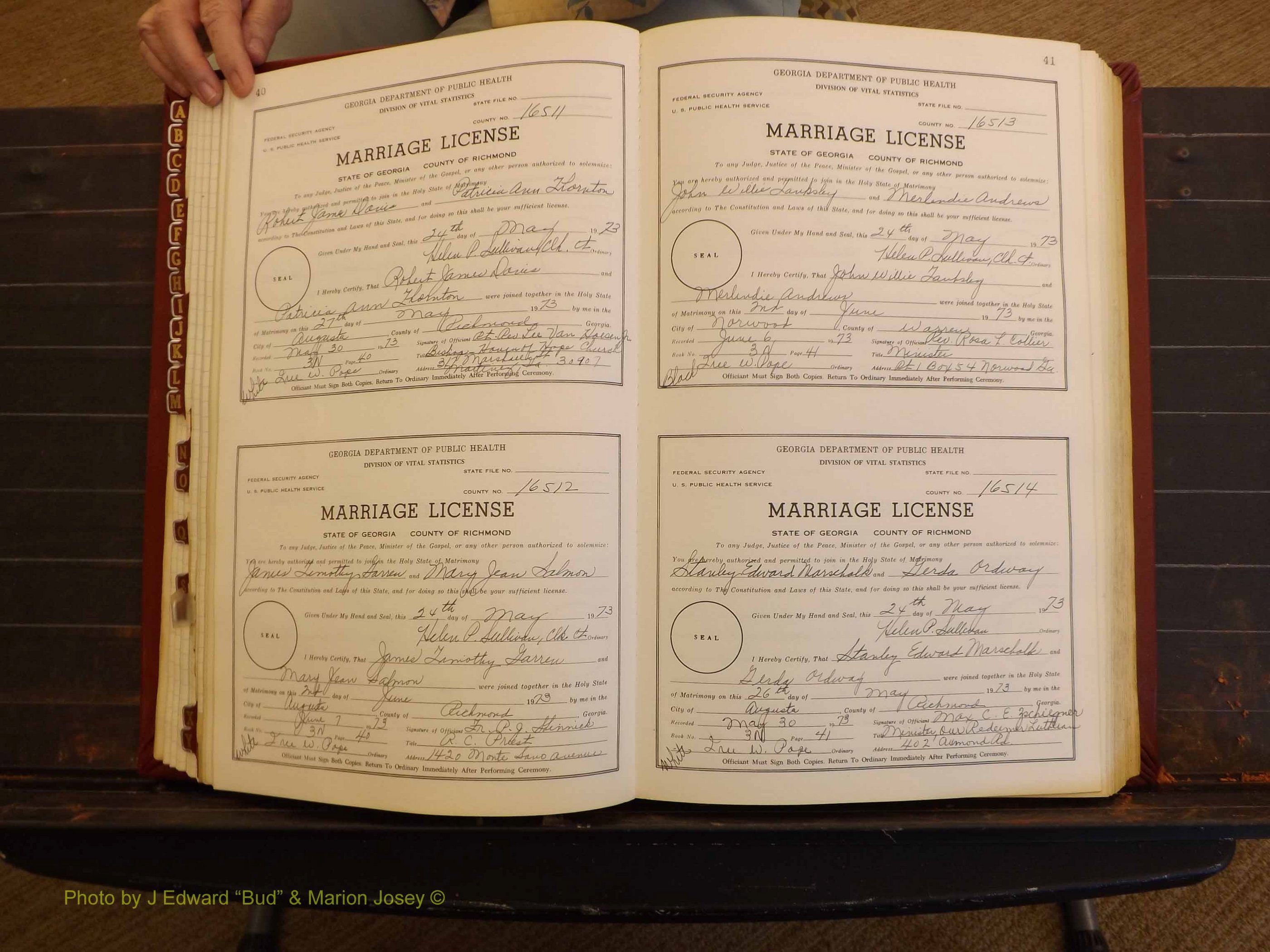 Richmond Marriages, 3N, 1973-1974 P 040-041.JPG