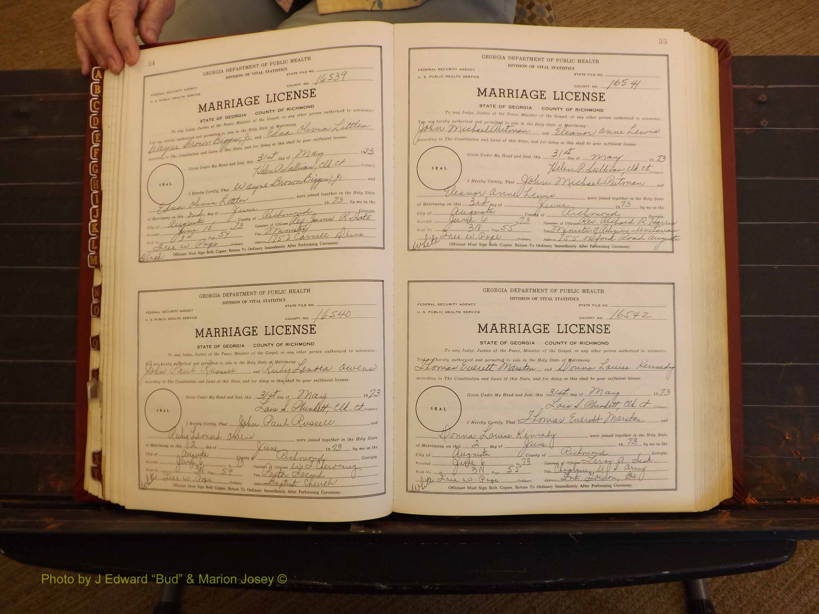 Richmond Marriages, 3N, 1973-1974 P 054-055.JPG