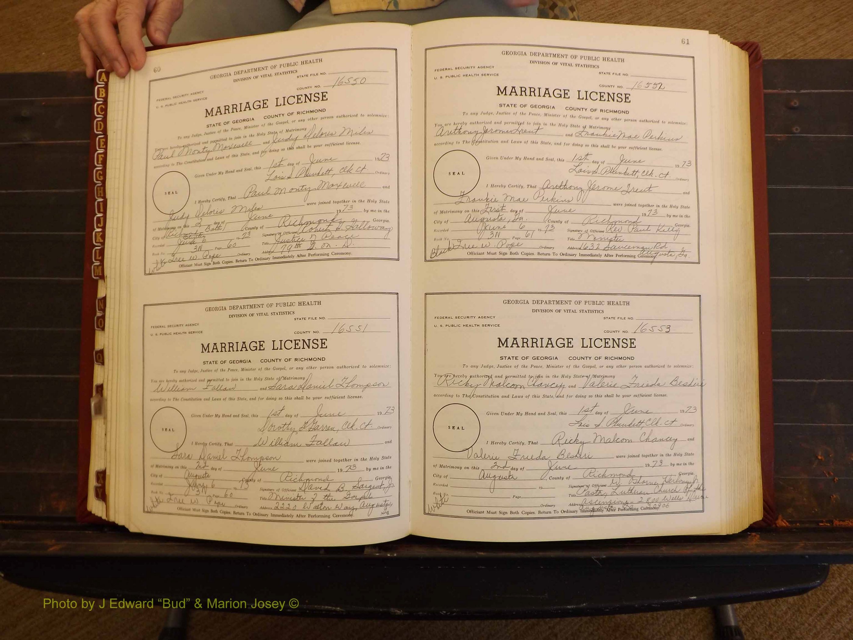 Richmond Marriages, 3N, 1973-1974 P 060-061.JPG