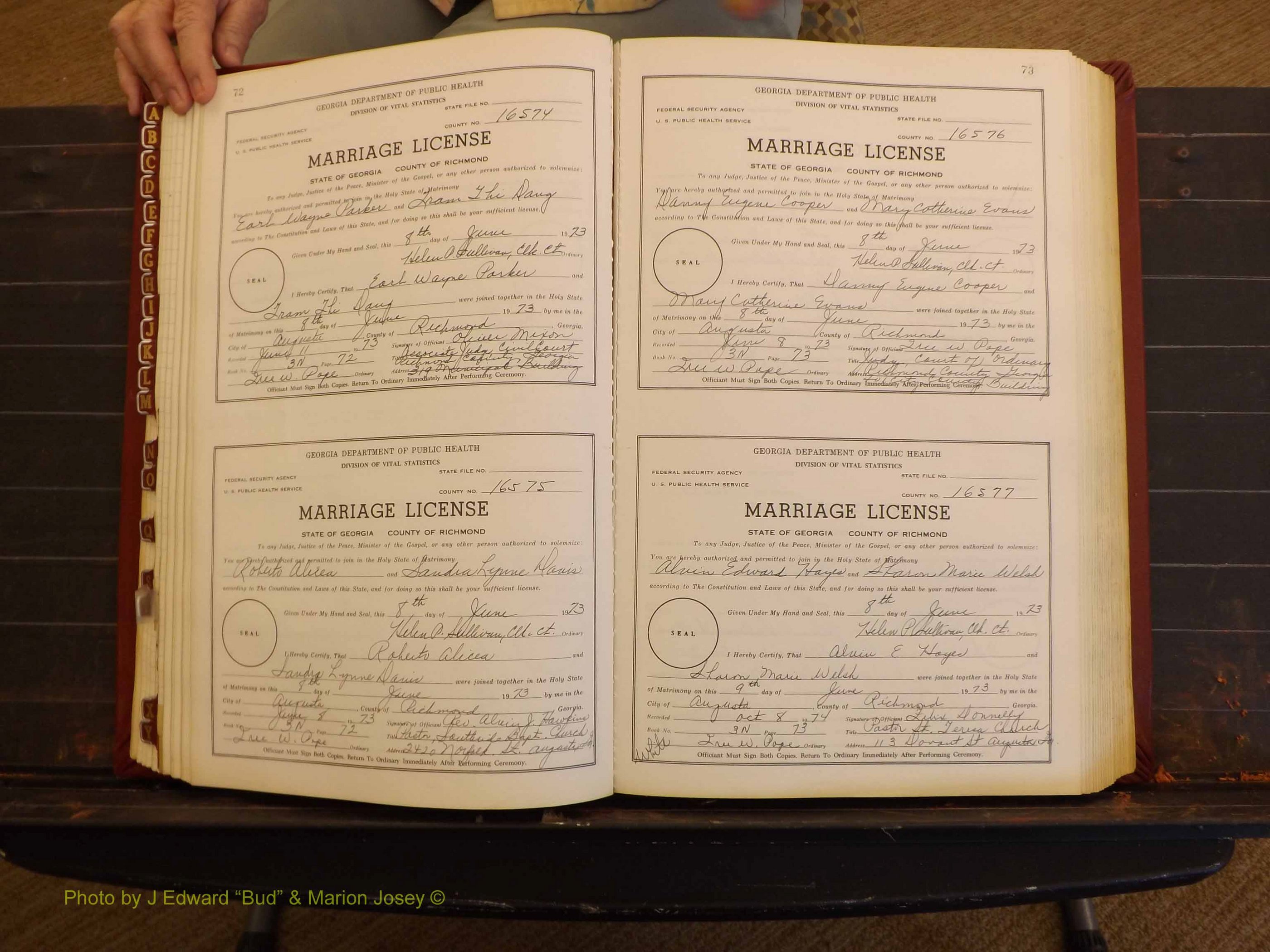 Richmond Marriages, 3N, 1973-1974 P 072-073.JPG
