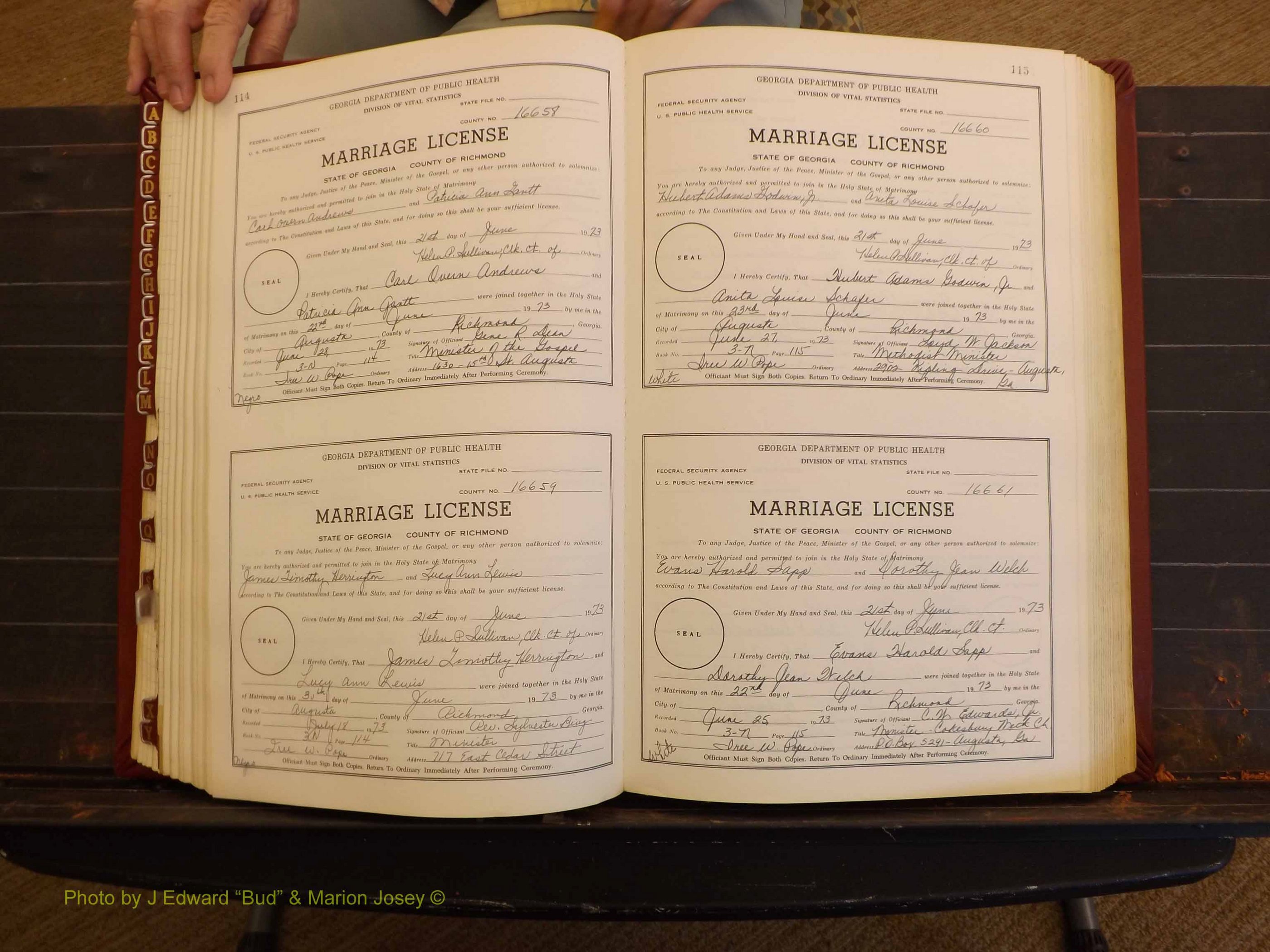 Richmond Marriages, 3N, 1973-1974 P 114-115.JPG