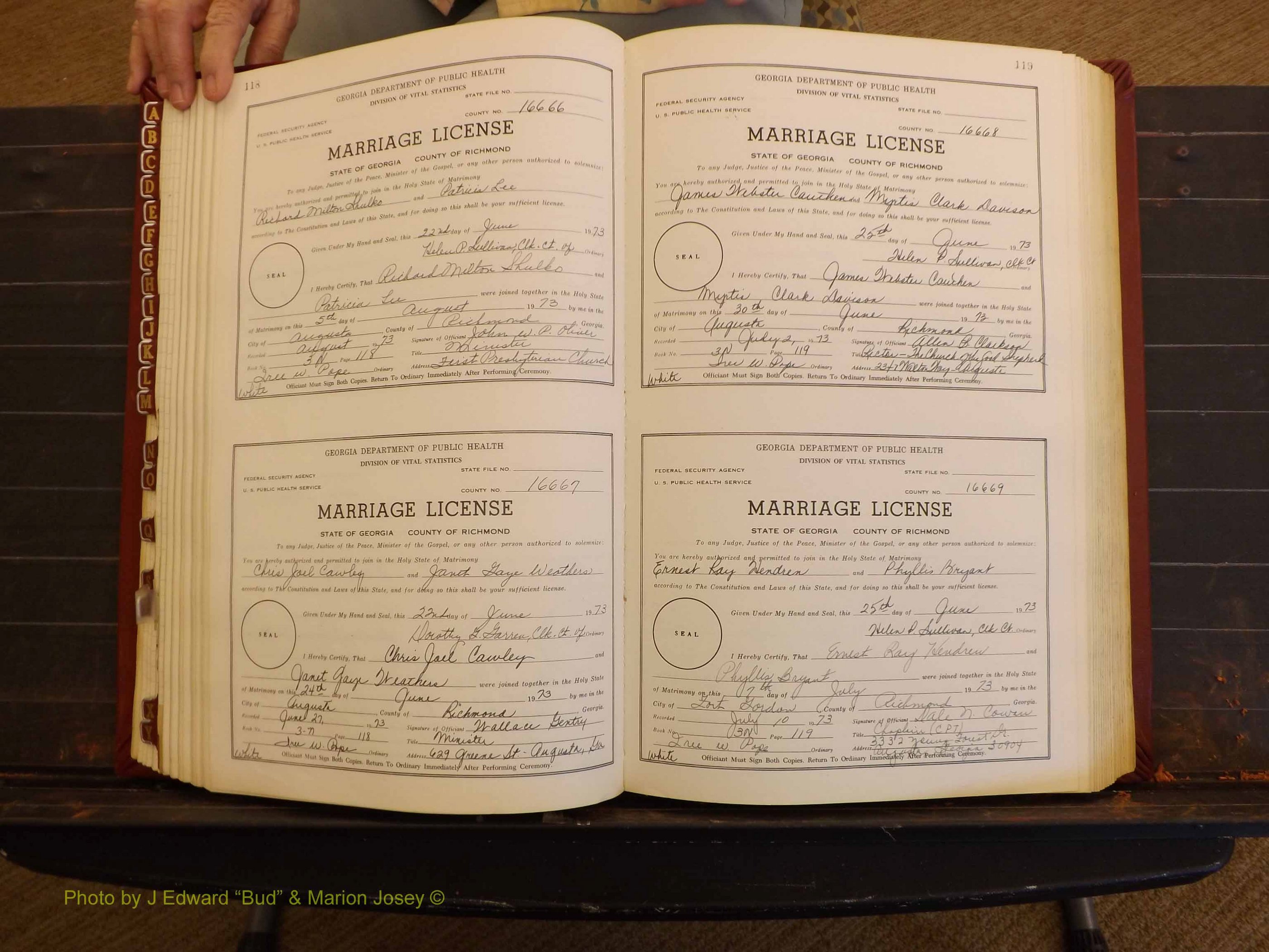 Richmond Marriages, 3N, 1973-1974 P 118-119.JPG