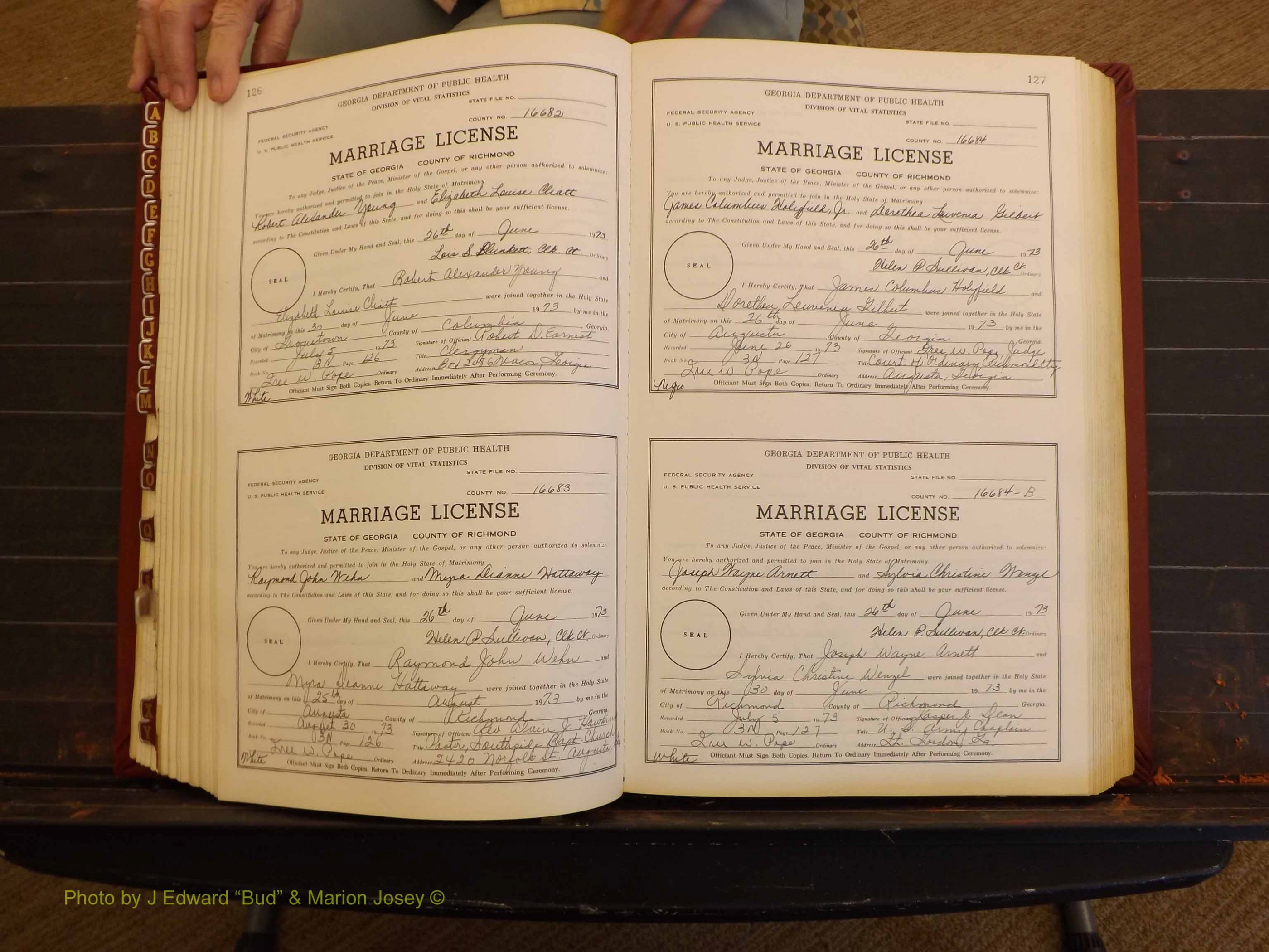 Richmond Marriages, 3N, 1973-1974 P 126-127.JPG