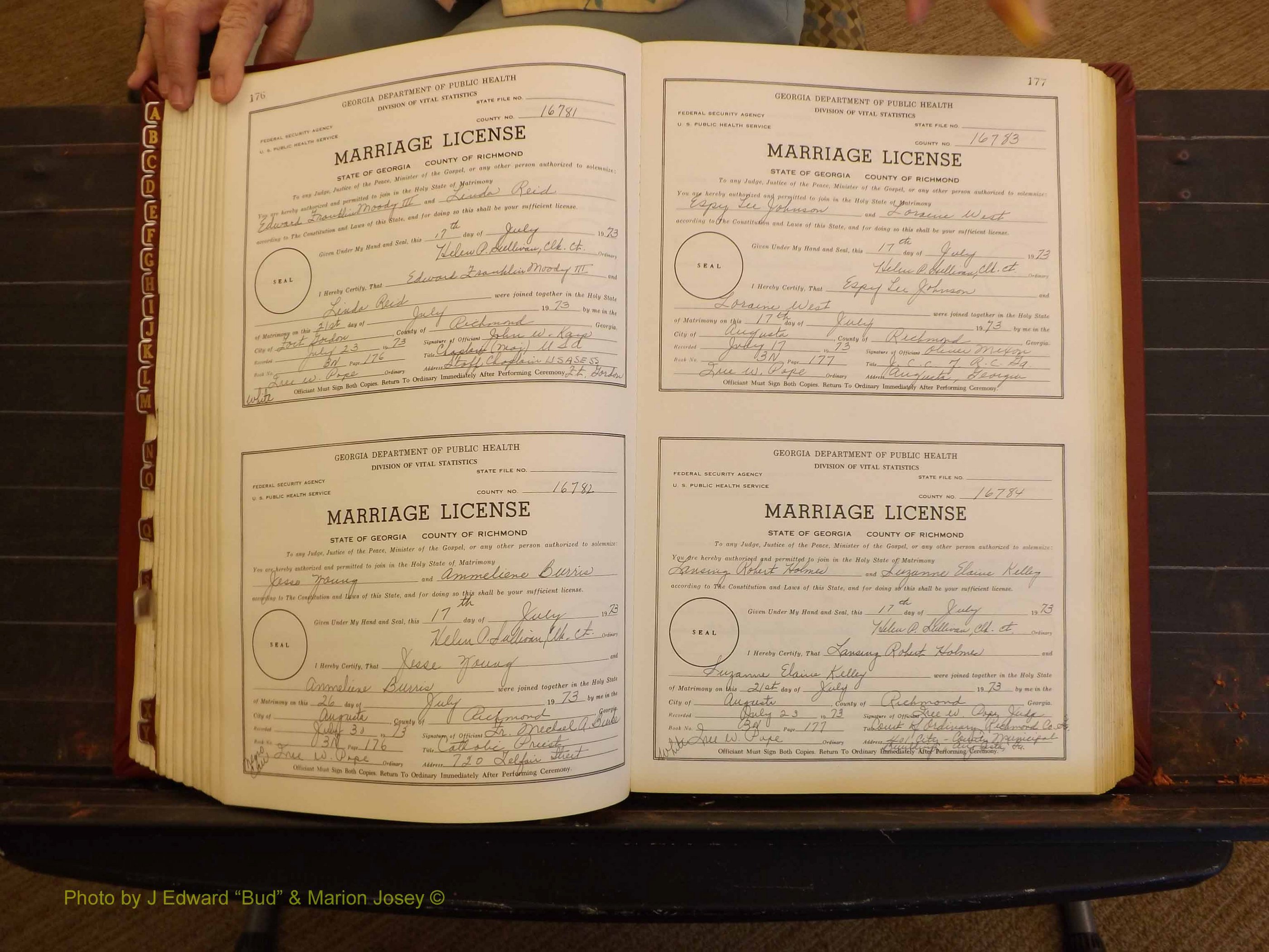 Richmond Marriages, 3N, 1973-1974 P 176-177.JPG