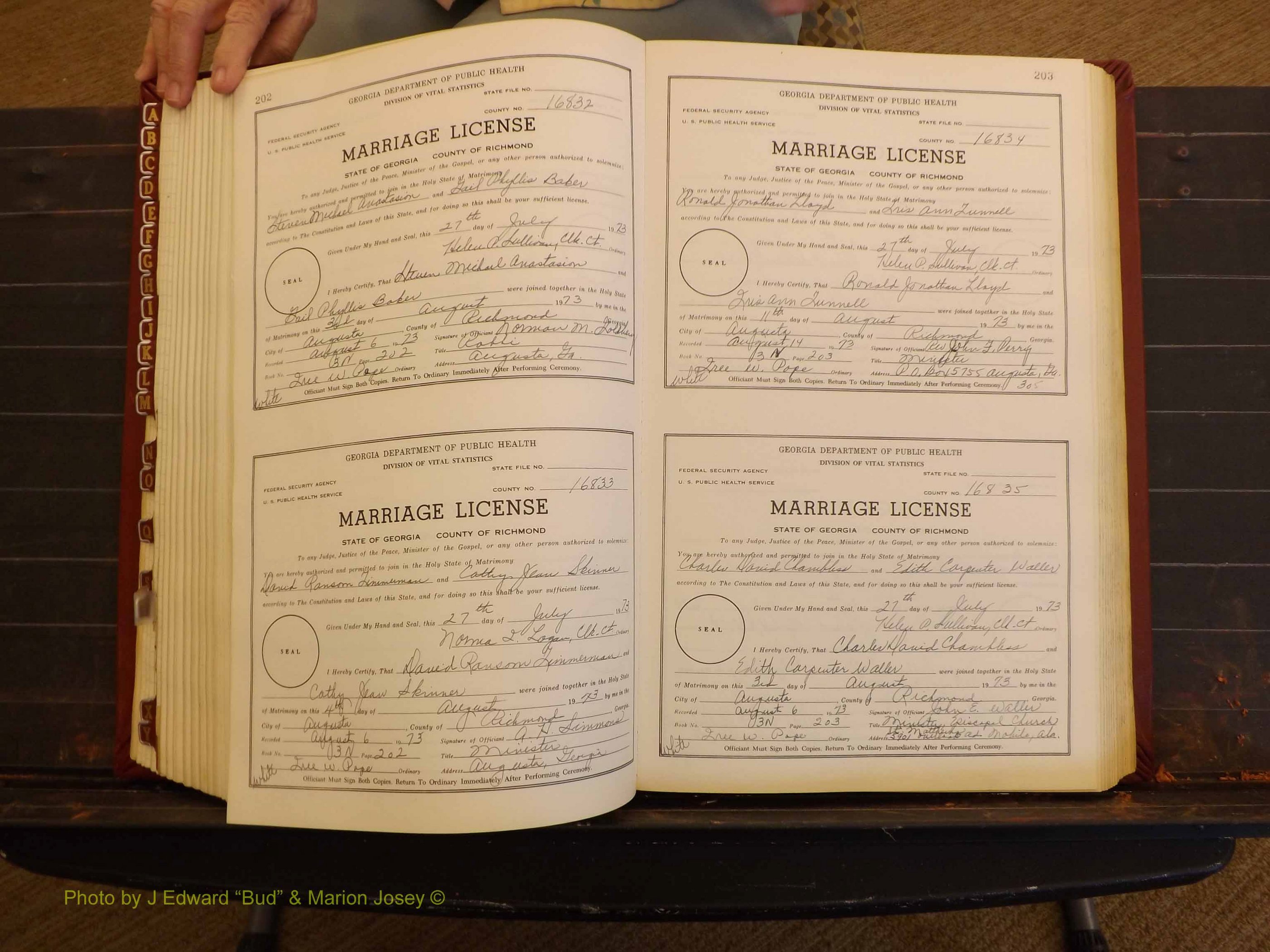 Richmond Marriages, 3N, 1973-1974 P 202-203.JPG