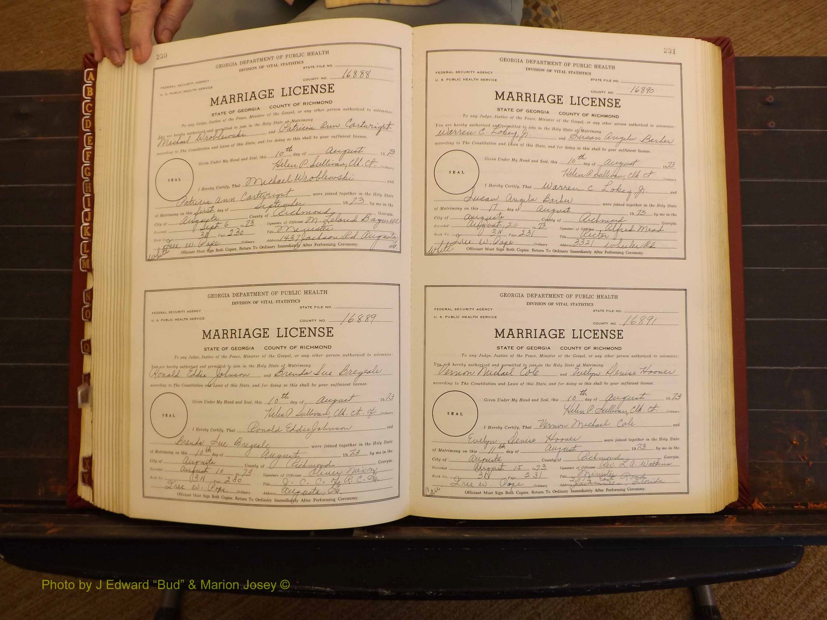 Richmond Marriages, 3N, 1973-1974 P 230-231.JPG