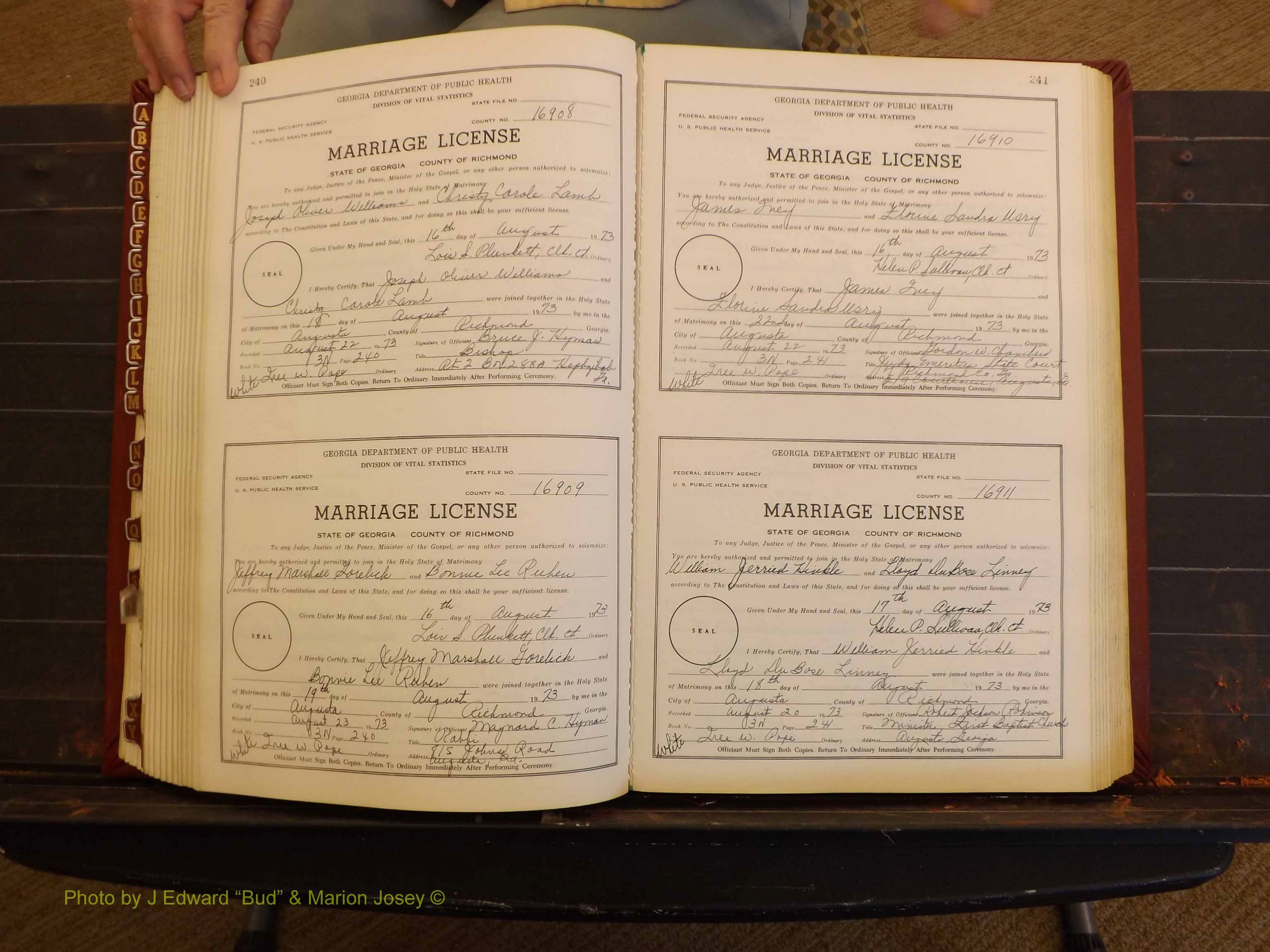 Richmond Marriages, 3N, 1973-1974 P 240-241.JPG