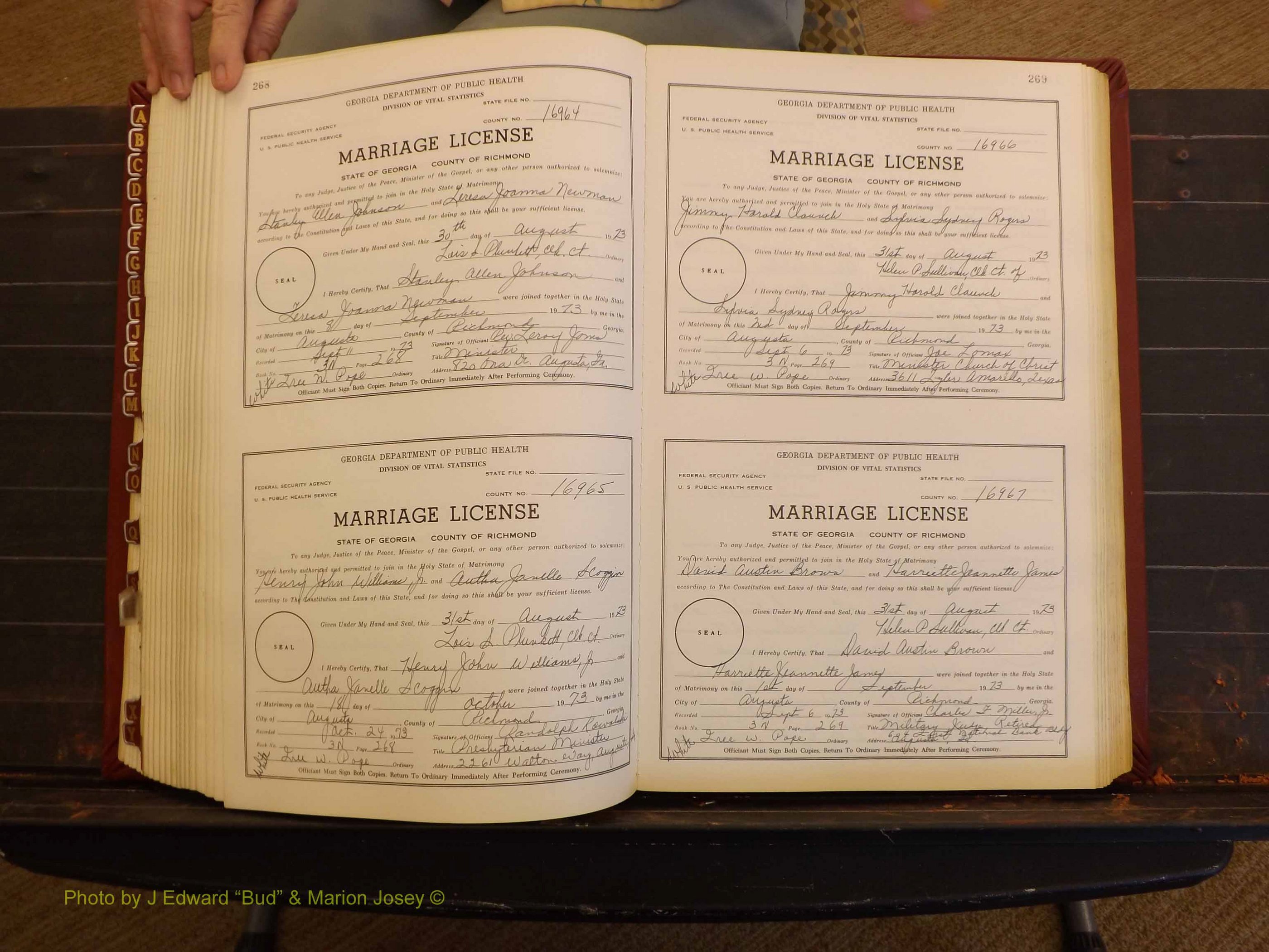 Richmond Marriages, 3N, 1973-1974 P 268-269.JPG