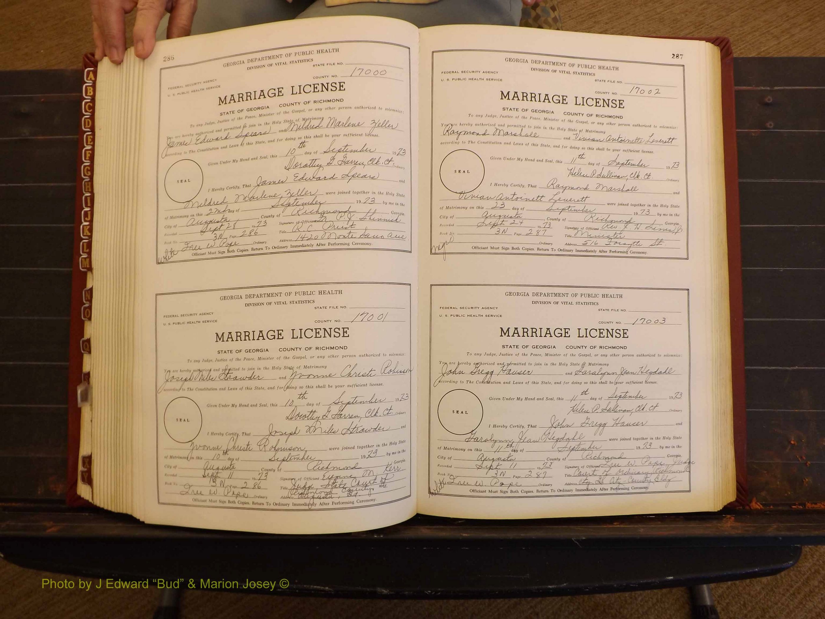 Richmond Marriages, 3N, 1973-1974 P 286-287.JPG
