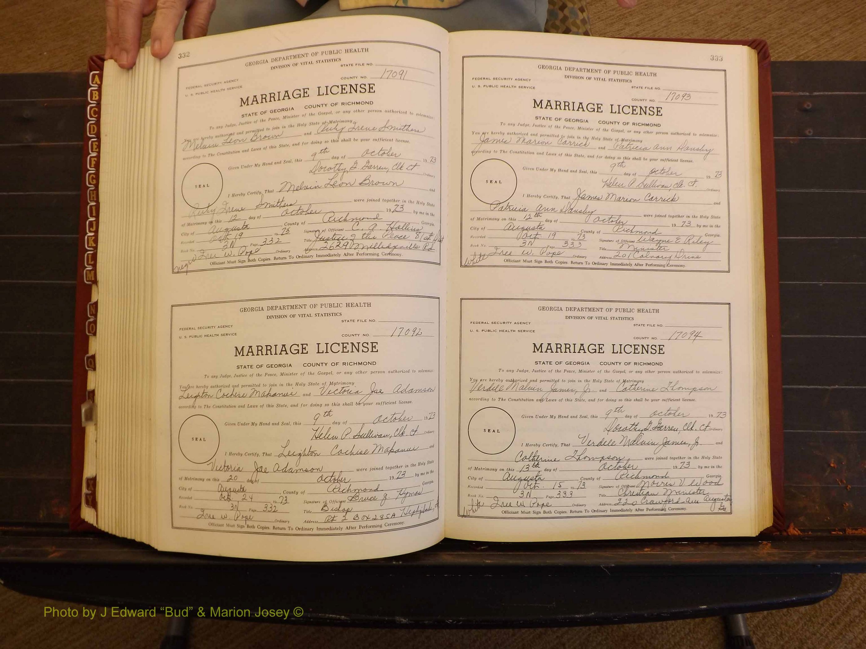 Richmond Marriages, 3N, 1973-1974 P 332-333.JPG