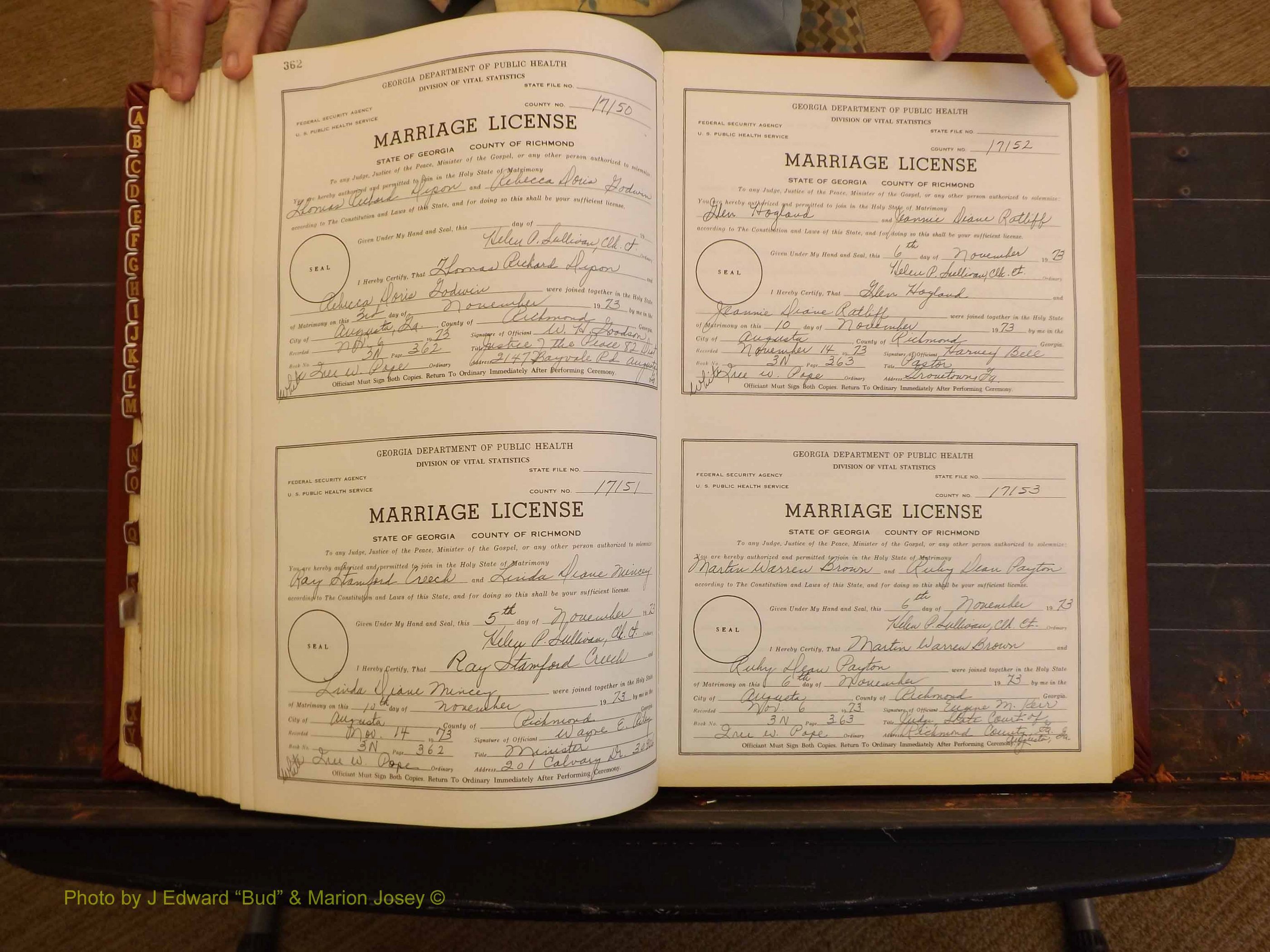 Richmond Marriages, 3N, 1973-1974 P 362-363.JPG
