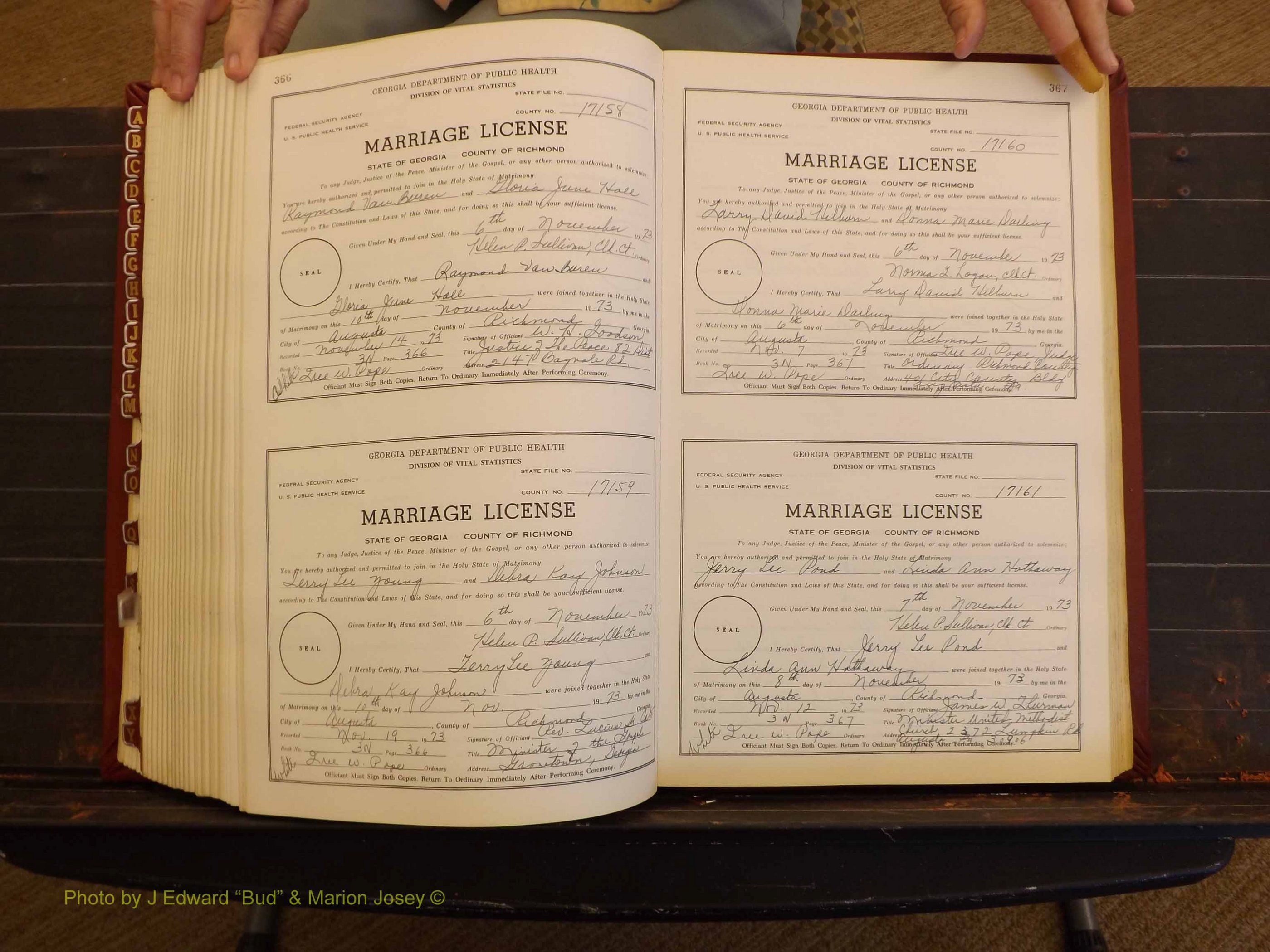 Richmond Marriages, 3N, 1973-1974 P 366-367.JPG