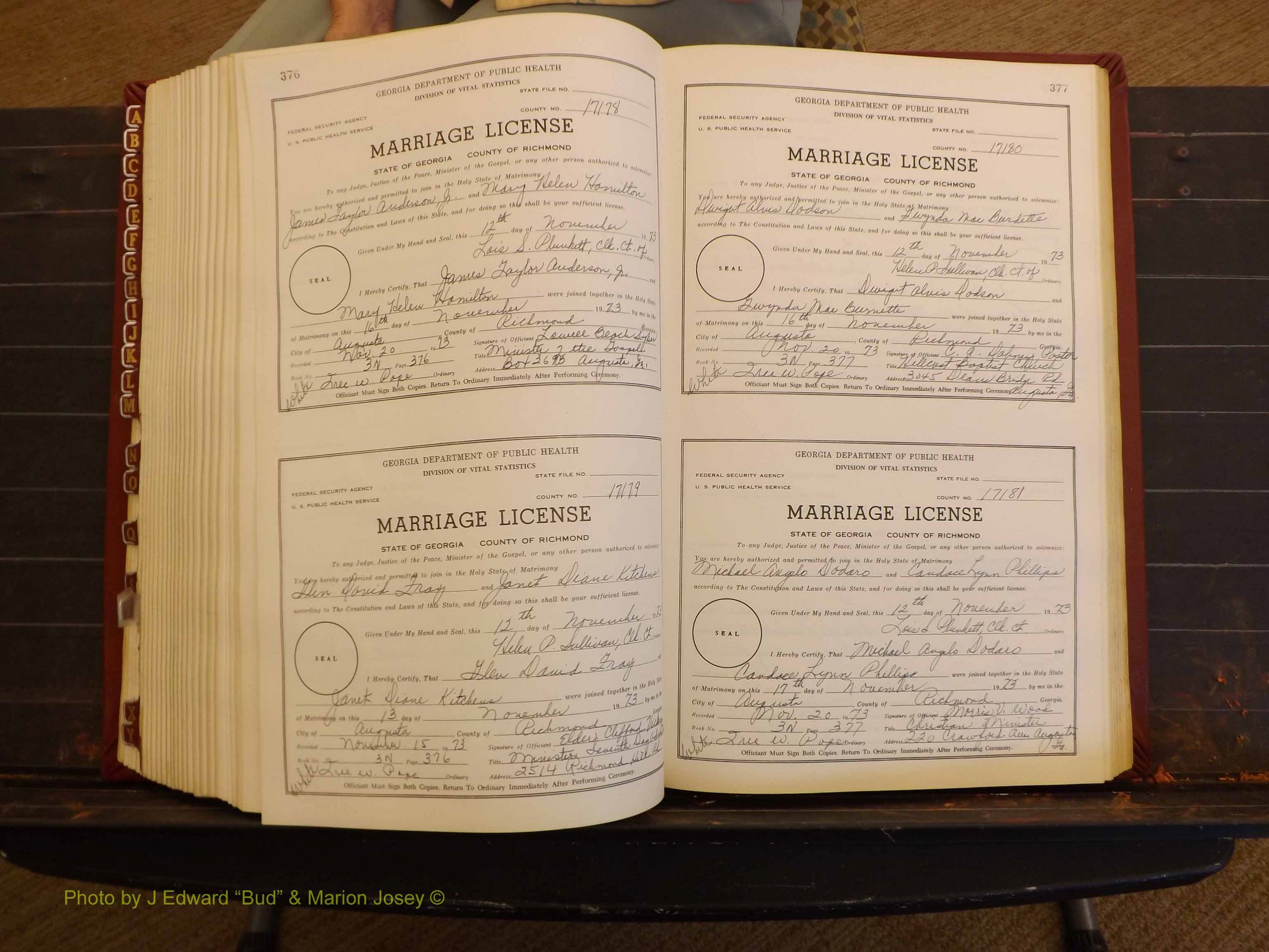 Richmond Marriages, 3N, 1973-1974 P 376-377.JPG