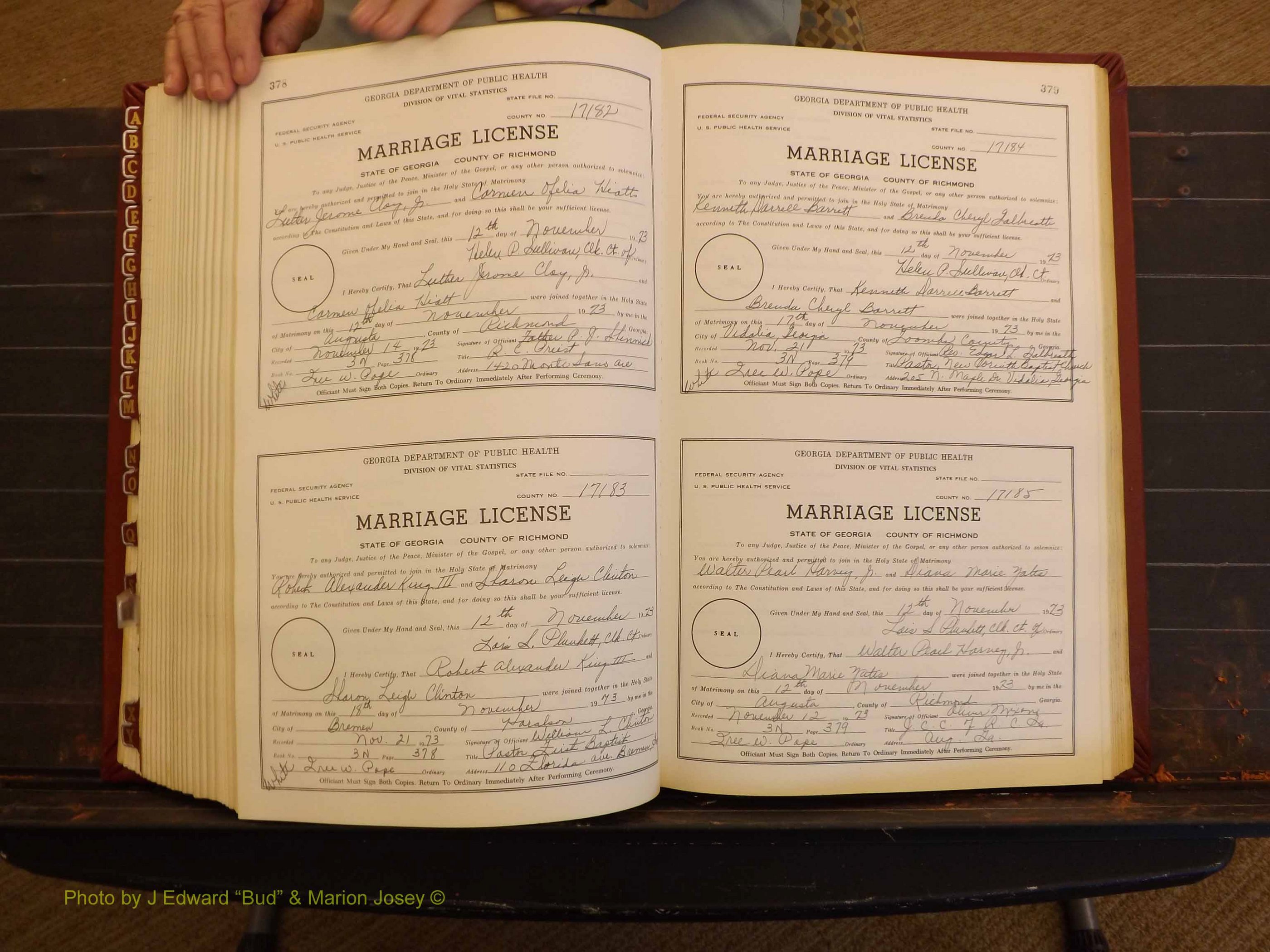Richmond Marriages, 3N, 1973-1974 P 378-379.JPG