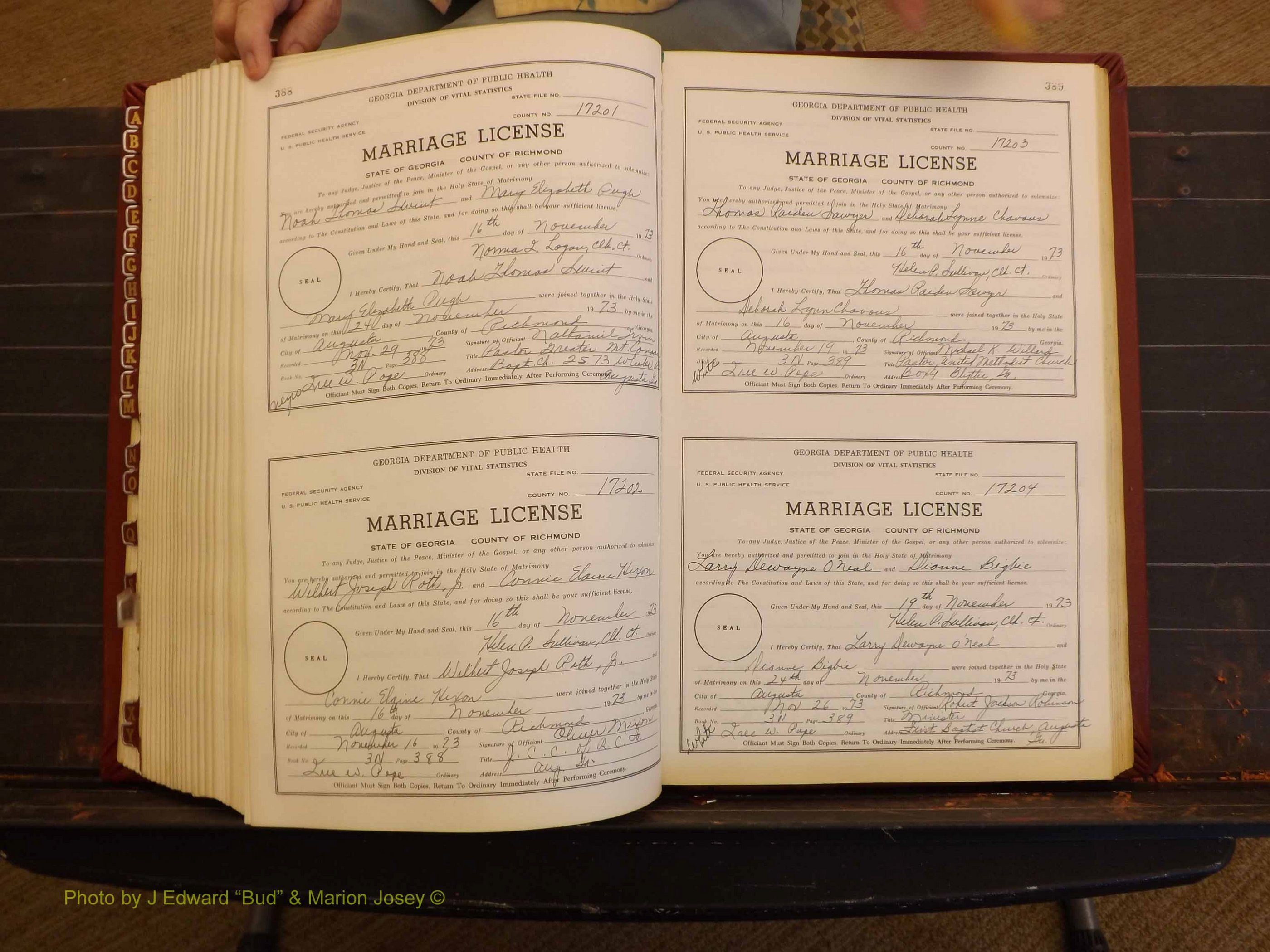 Richmond Marriages, 3N, 1973-1974 P 388-389.JPG