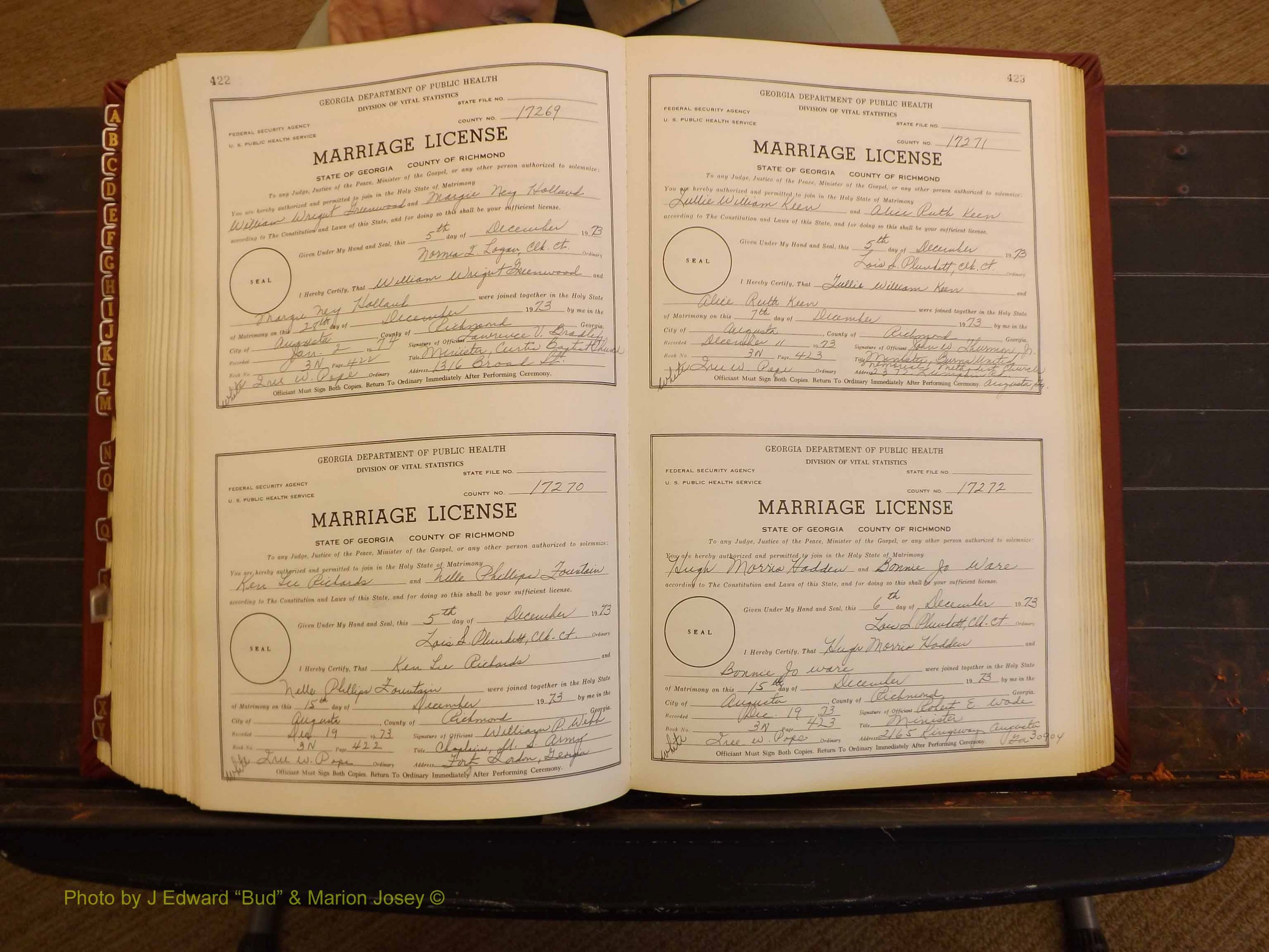 Richmond Marriages, 3N, 1973-1974 P 422-423.JPG