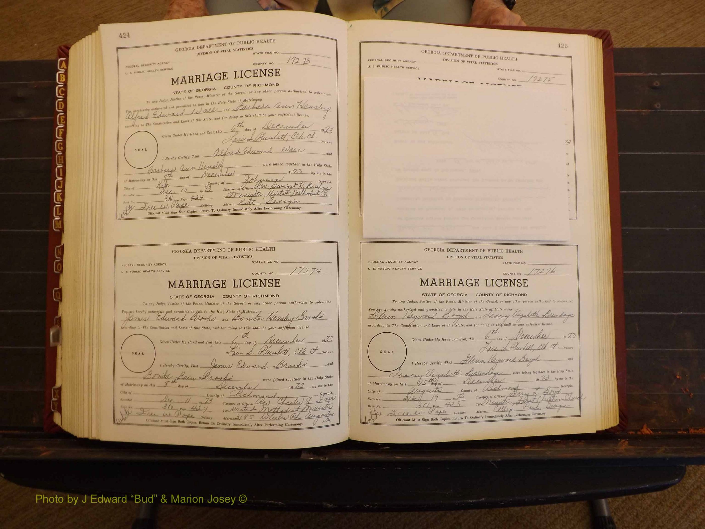 Richmond Marriages, 3N, 1973-1974 P 424-425.JPG