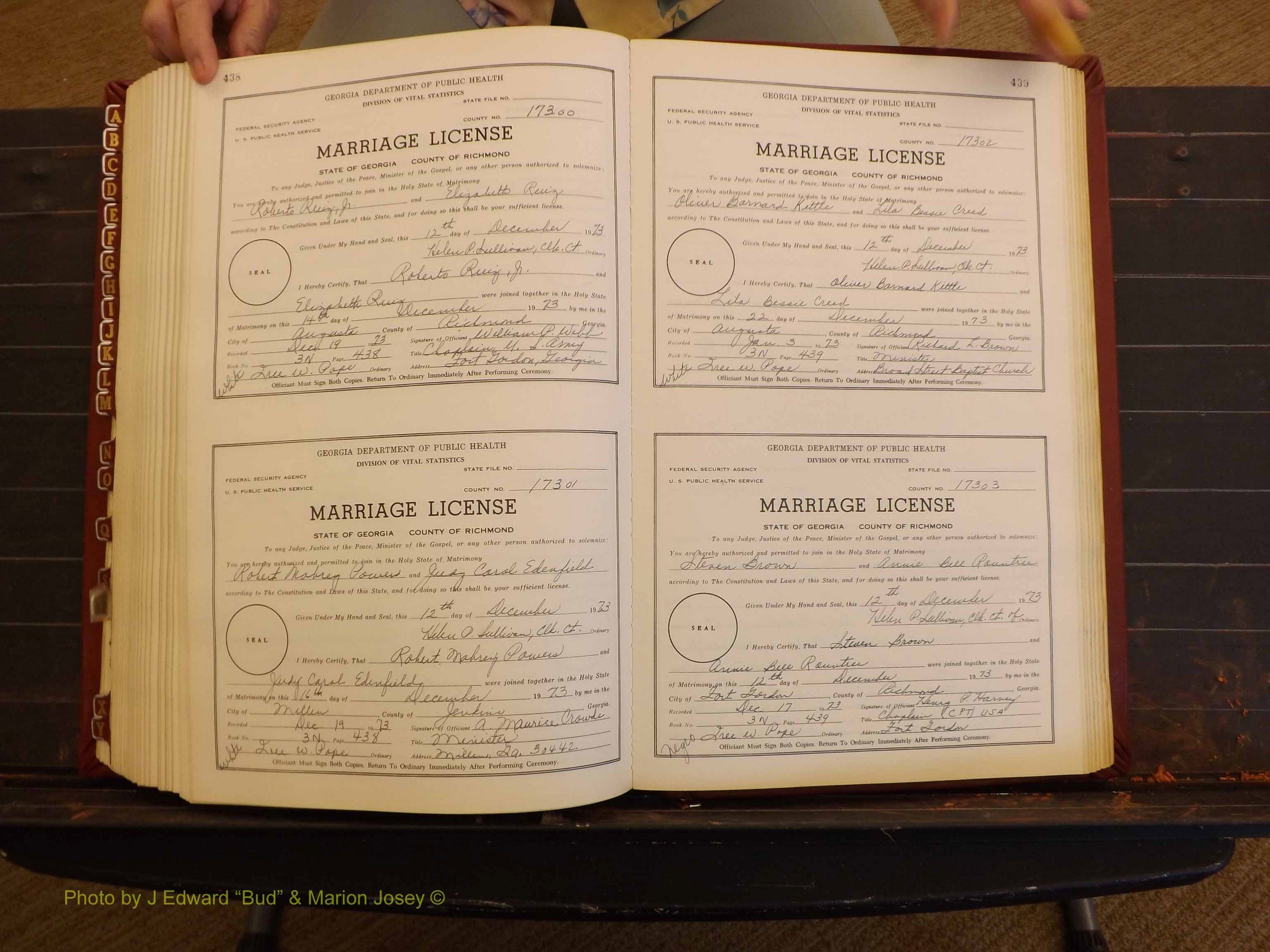 Richmond Marriages, 3N, 1973-1974 P 438-439.JPG
