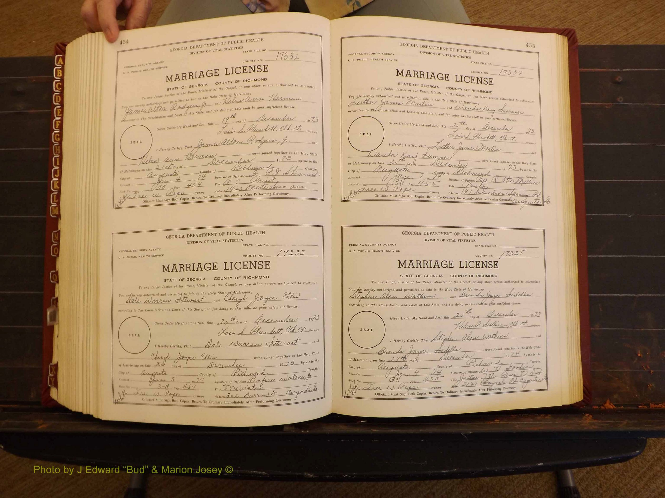 Richmond Marriages, 3N, 1973-1974 P 454-455.JPG