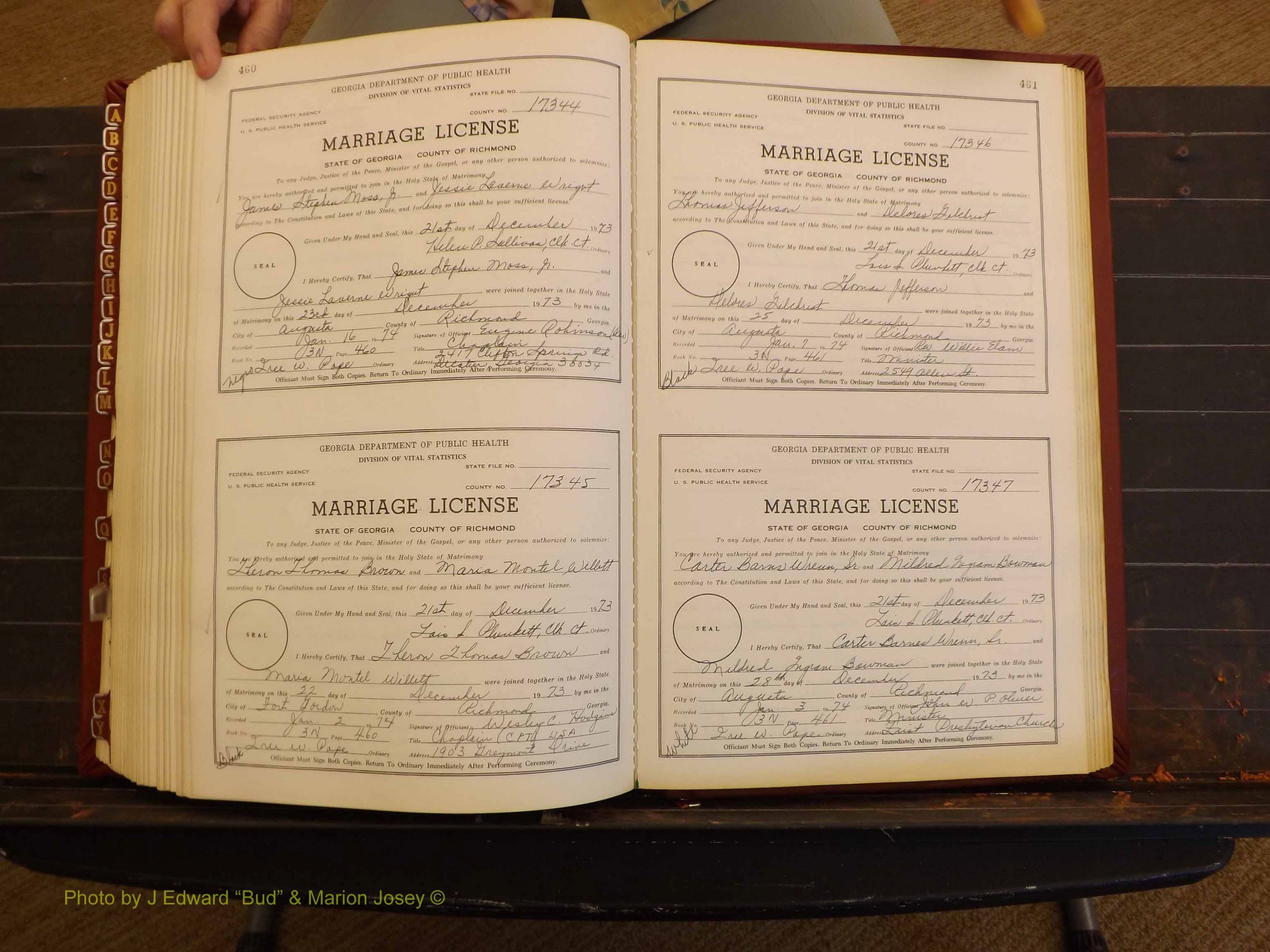 Richmond Marriages, 3N, 1973-1974 P 460-461.JPG
