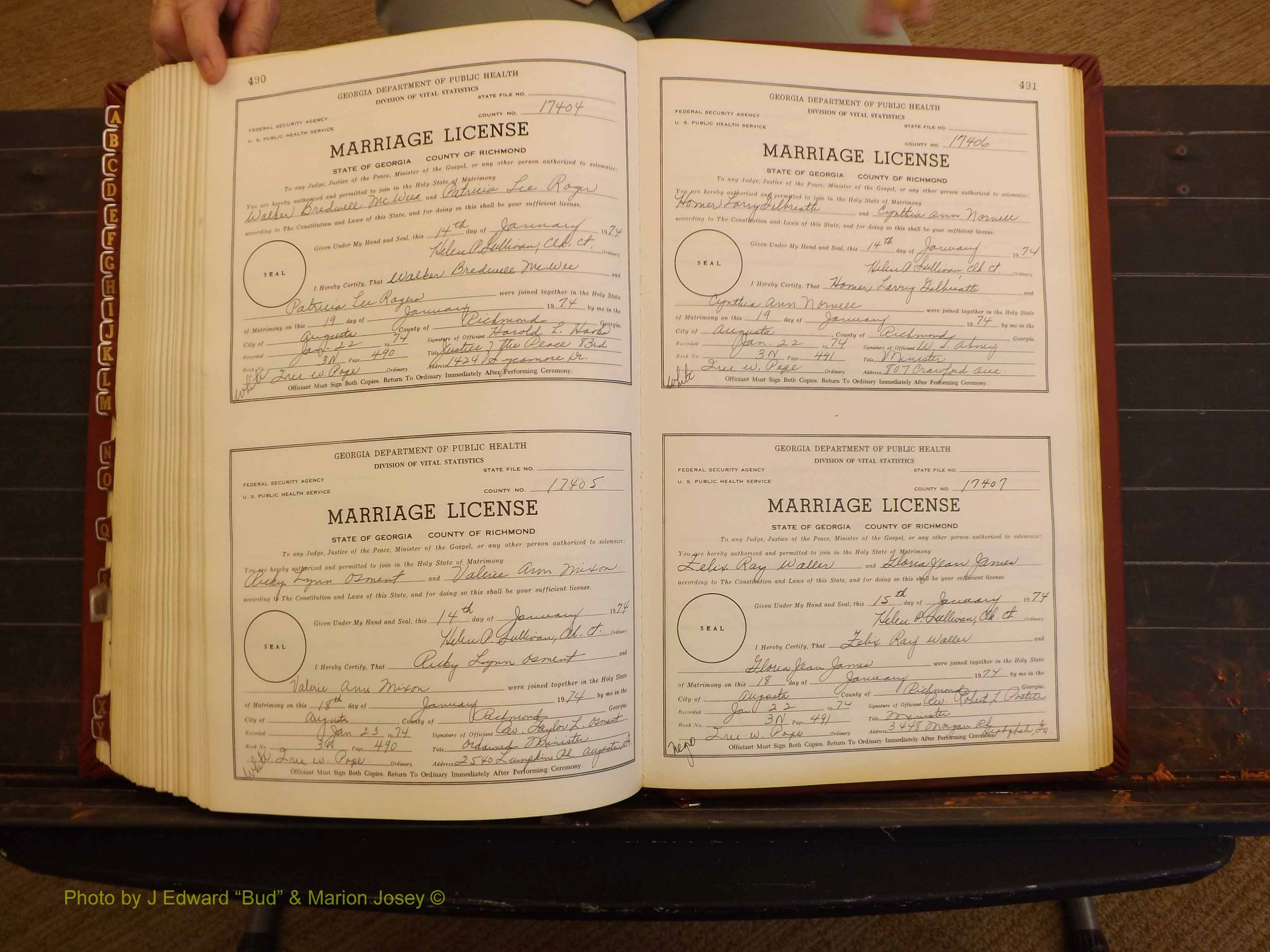 Richmond Marriages, 3N, 1973-1974 P 490-491.JPG
