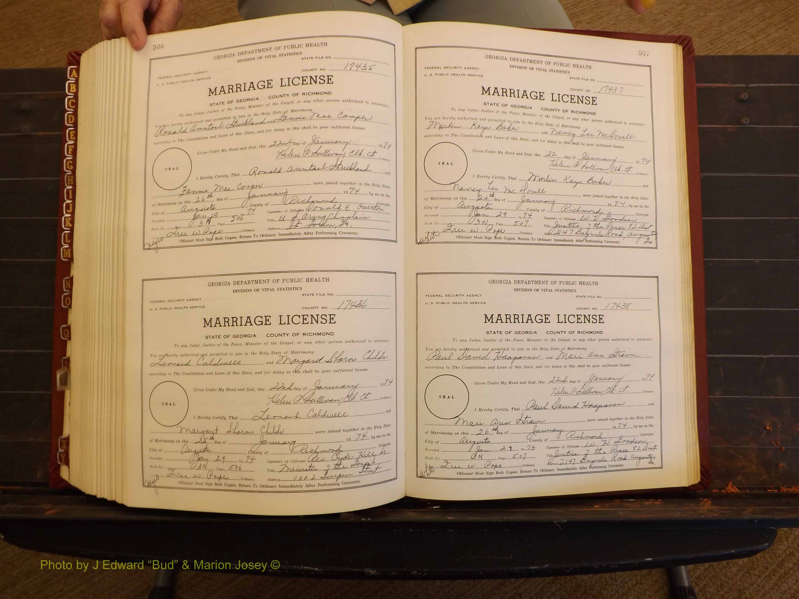 Richmond Marriages, 3N, 1973-1974 P 506-507.JPG