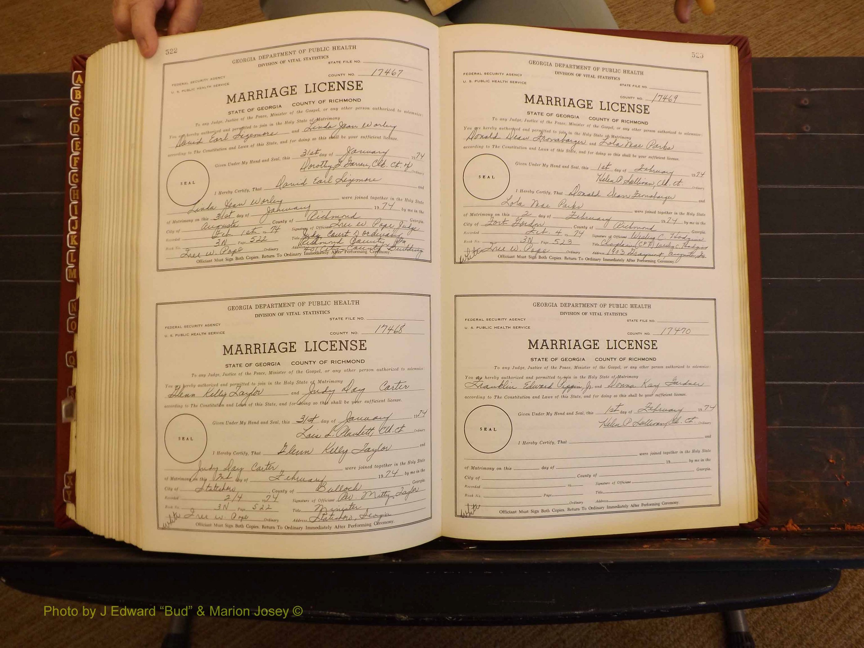 Richmond Marriages, 3N, 1973-1974 P 522-523.JPG
