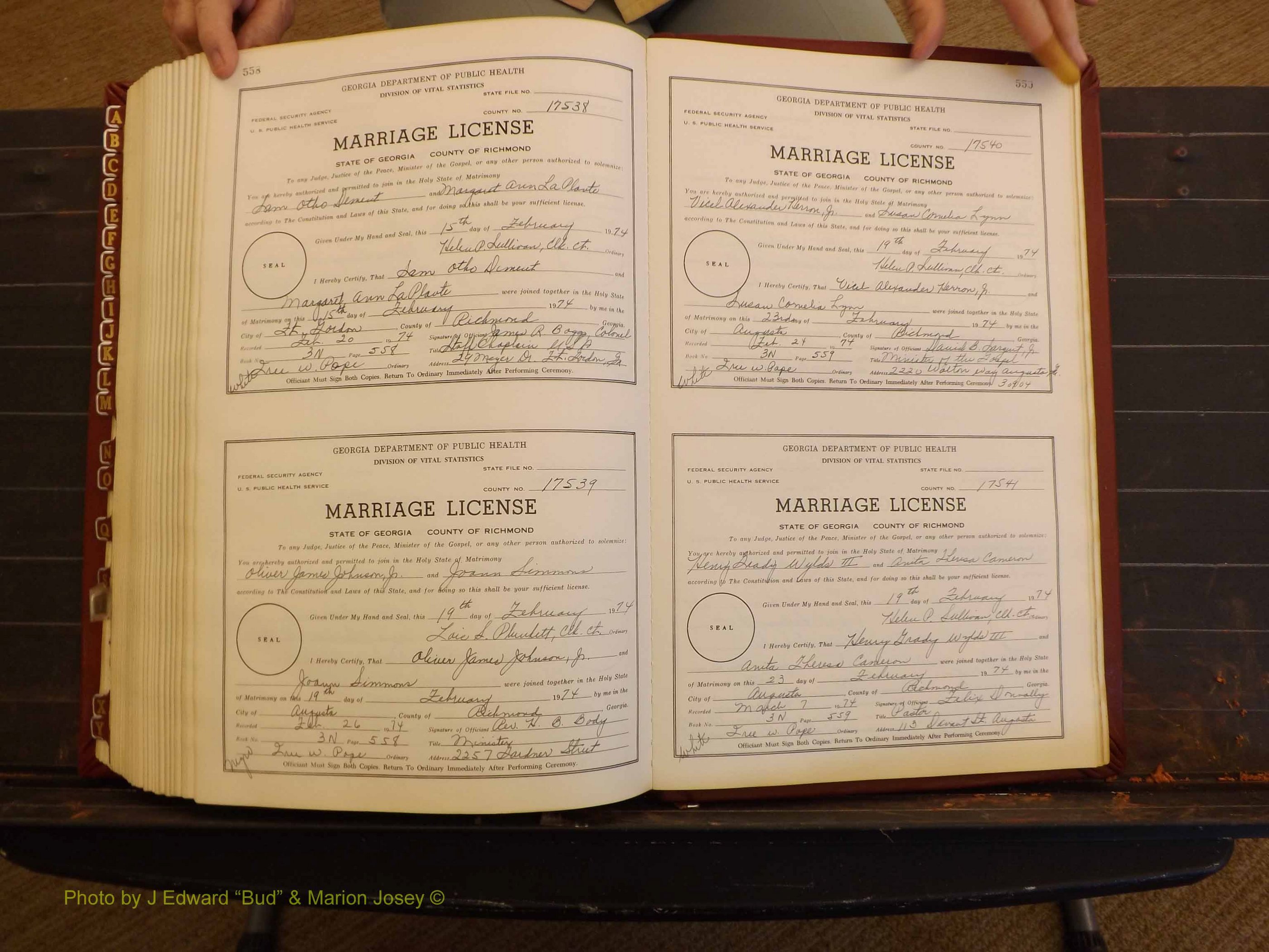 Richmond Marriages, 3N, 1973-1974 P 558-559.JPG