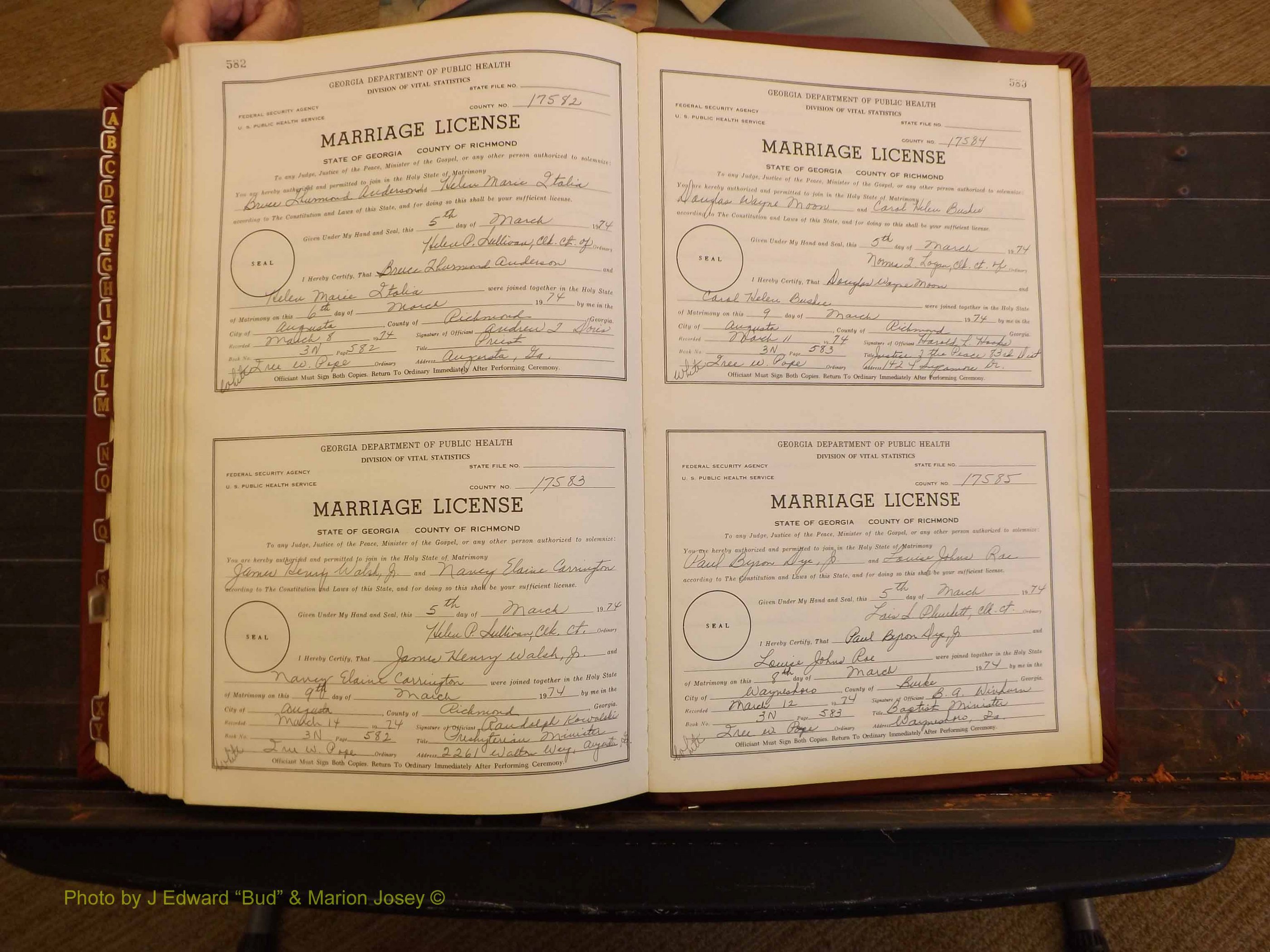 Richmond Marriages, 3N, 1973-1974 P 582-583.JPG