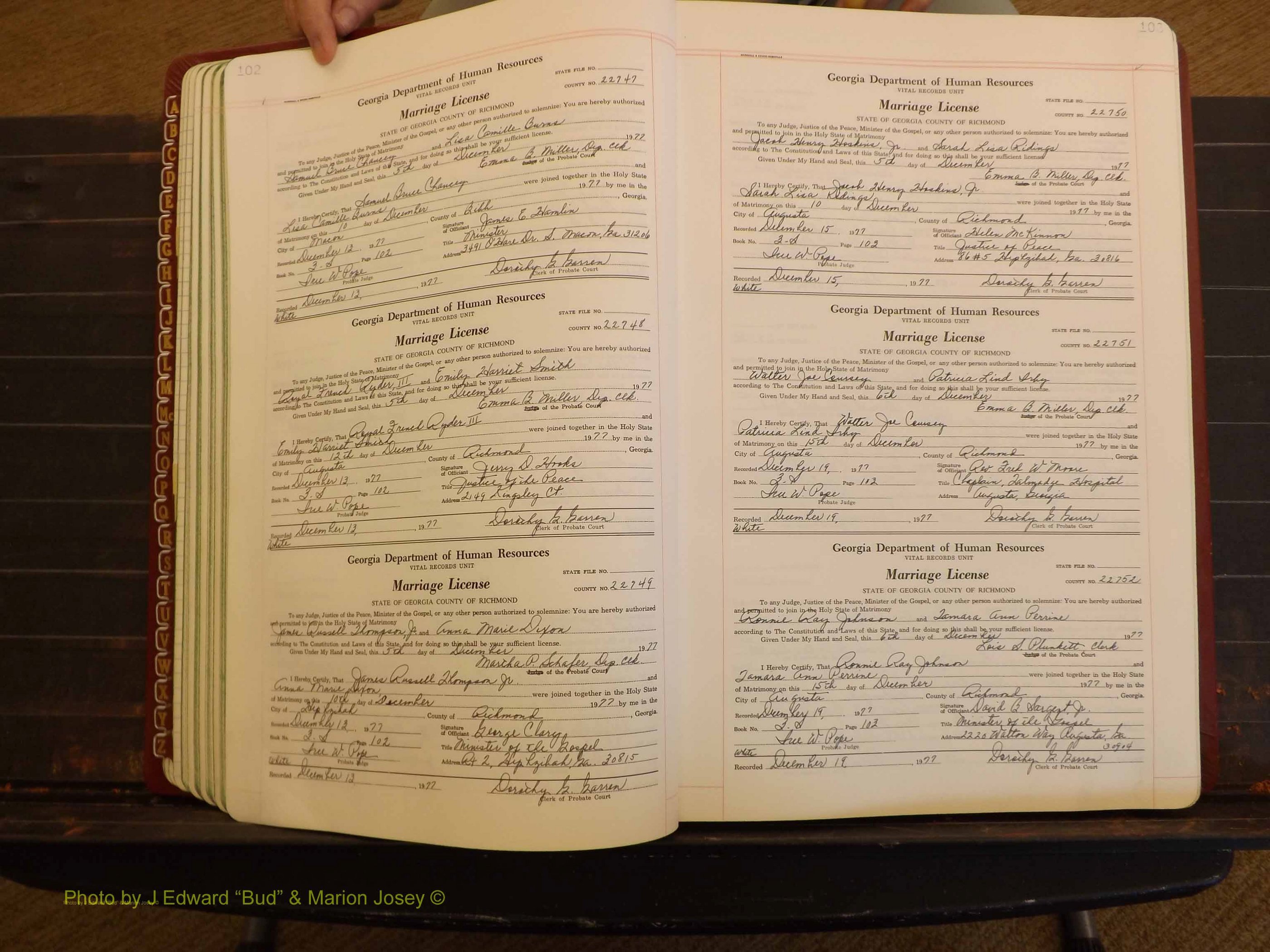 Richmond Marriages, 3S, 1977-1978 P 102-103.JPG