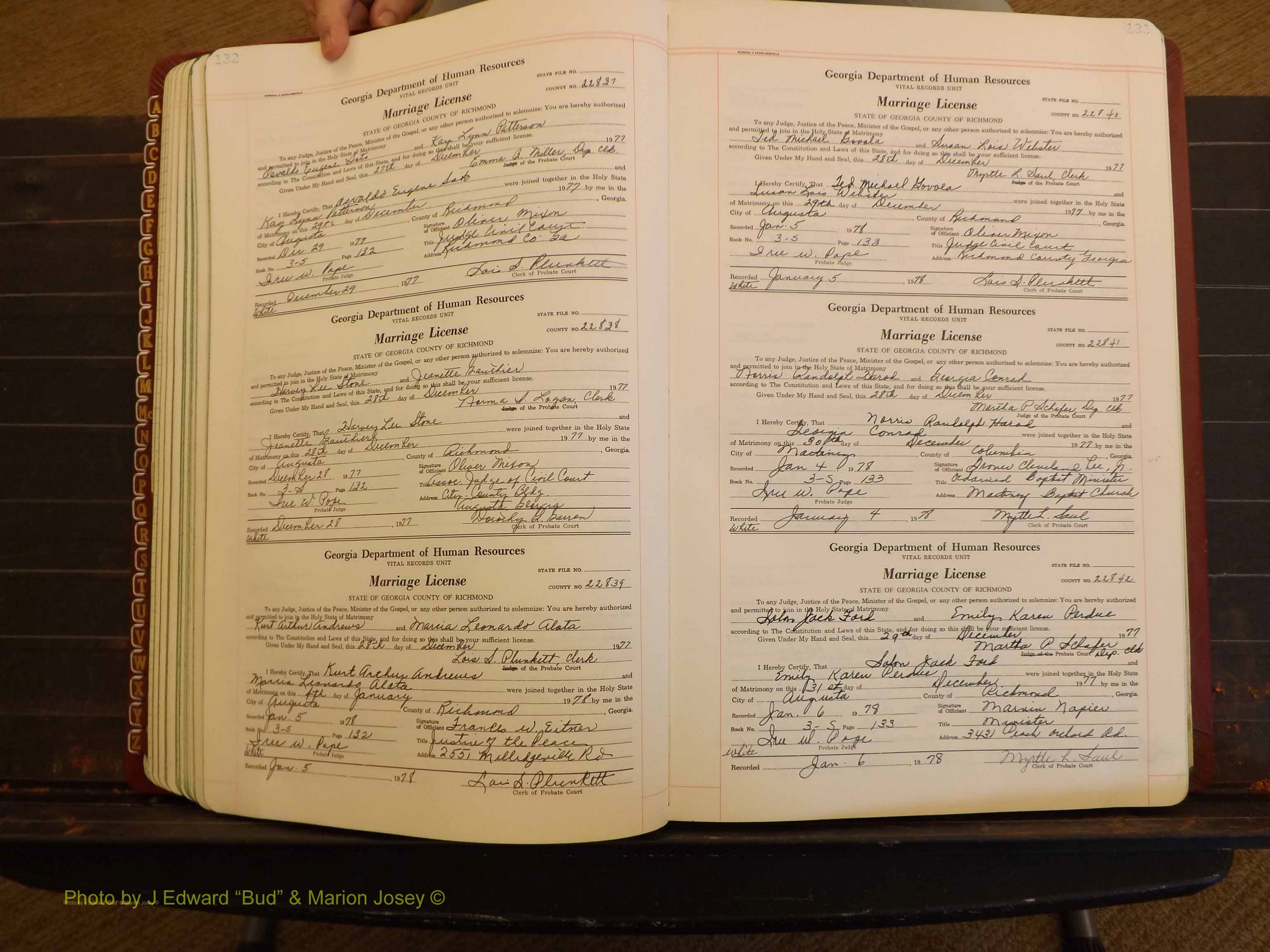 Richmond Marriages, 3S, 1977-1978 P 132-133.JPG