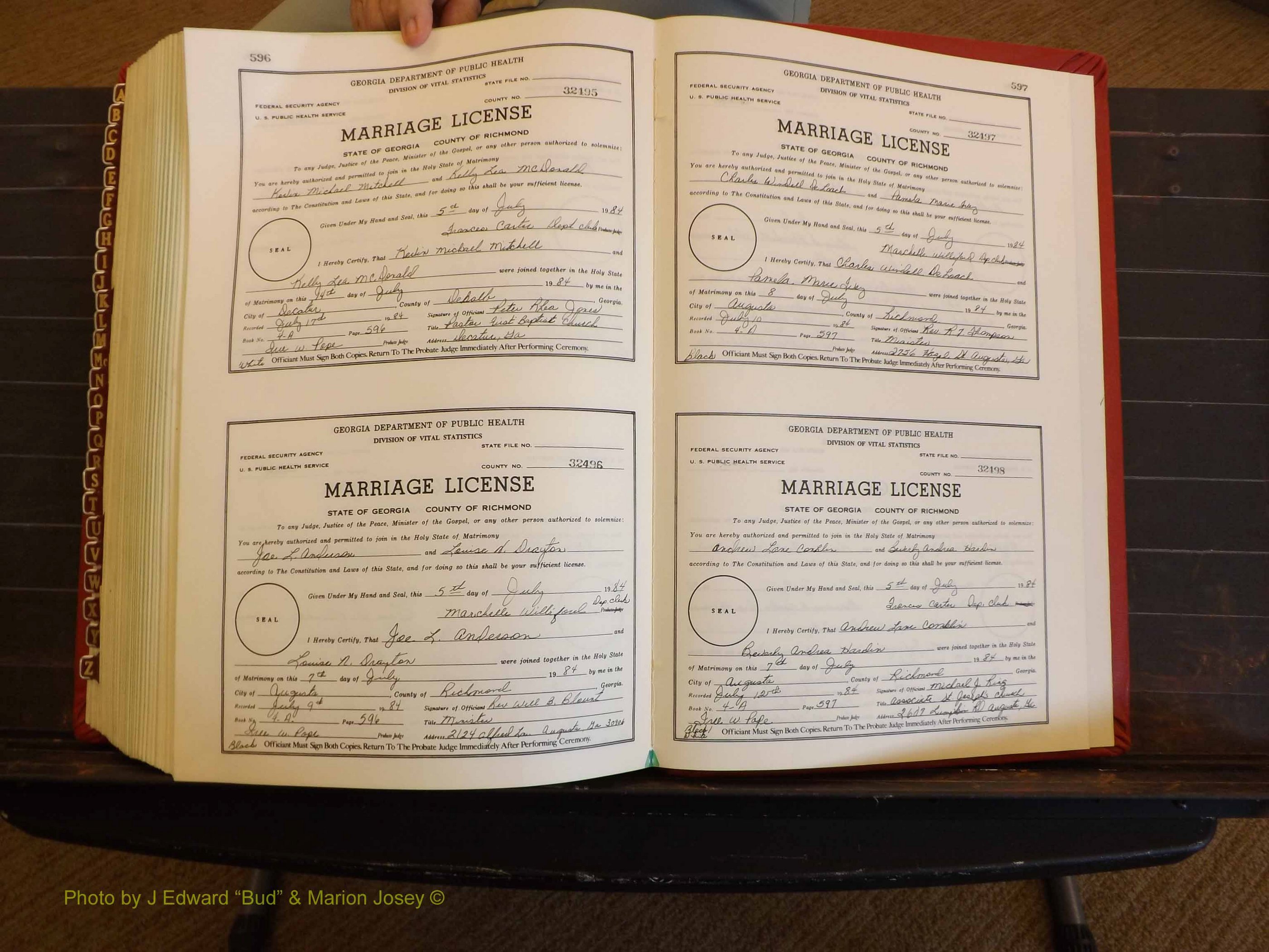 Richmond Marriages, 4A, 1983-1984 P 596-597.JPG