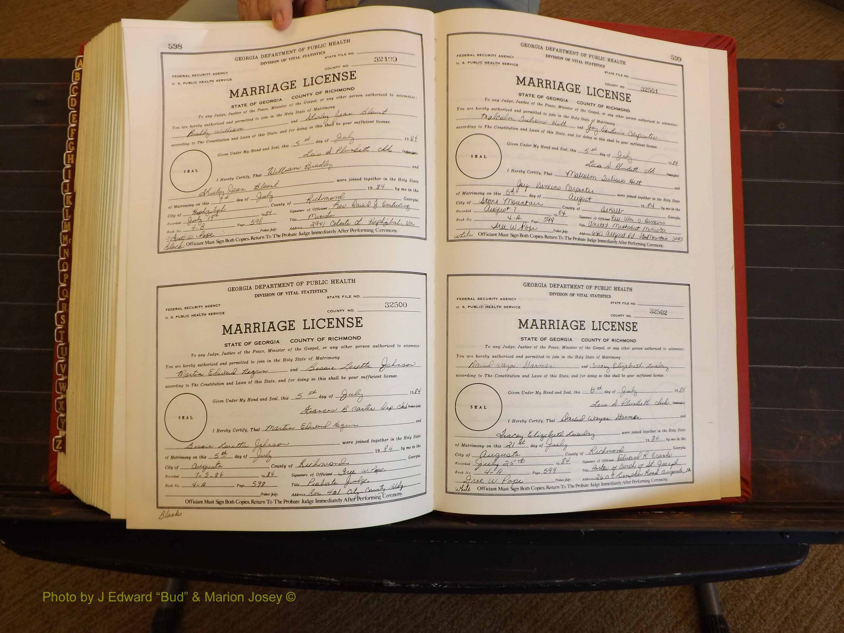 Richmond Marriages, 4A, 1983-1984 P 598-599.JPG