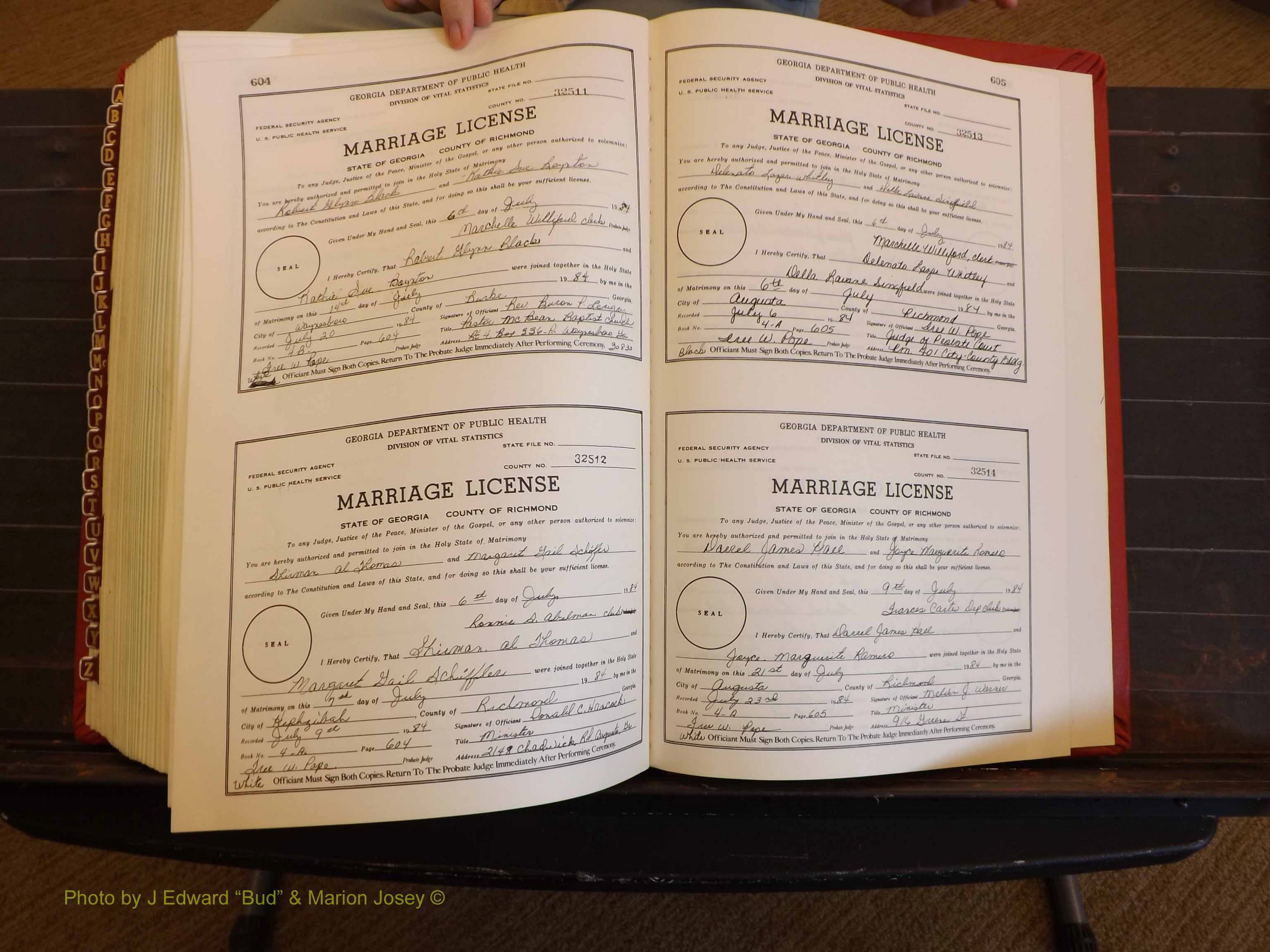 Richmond Marriages, 4A, 1983-1984 P 604-605.JPG
