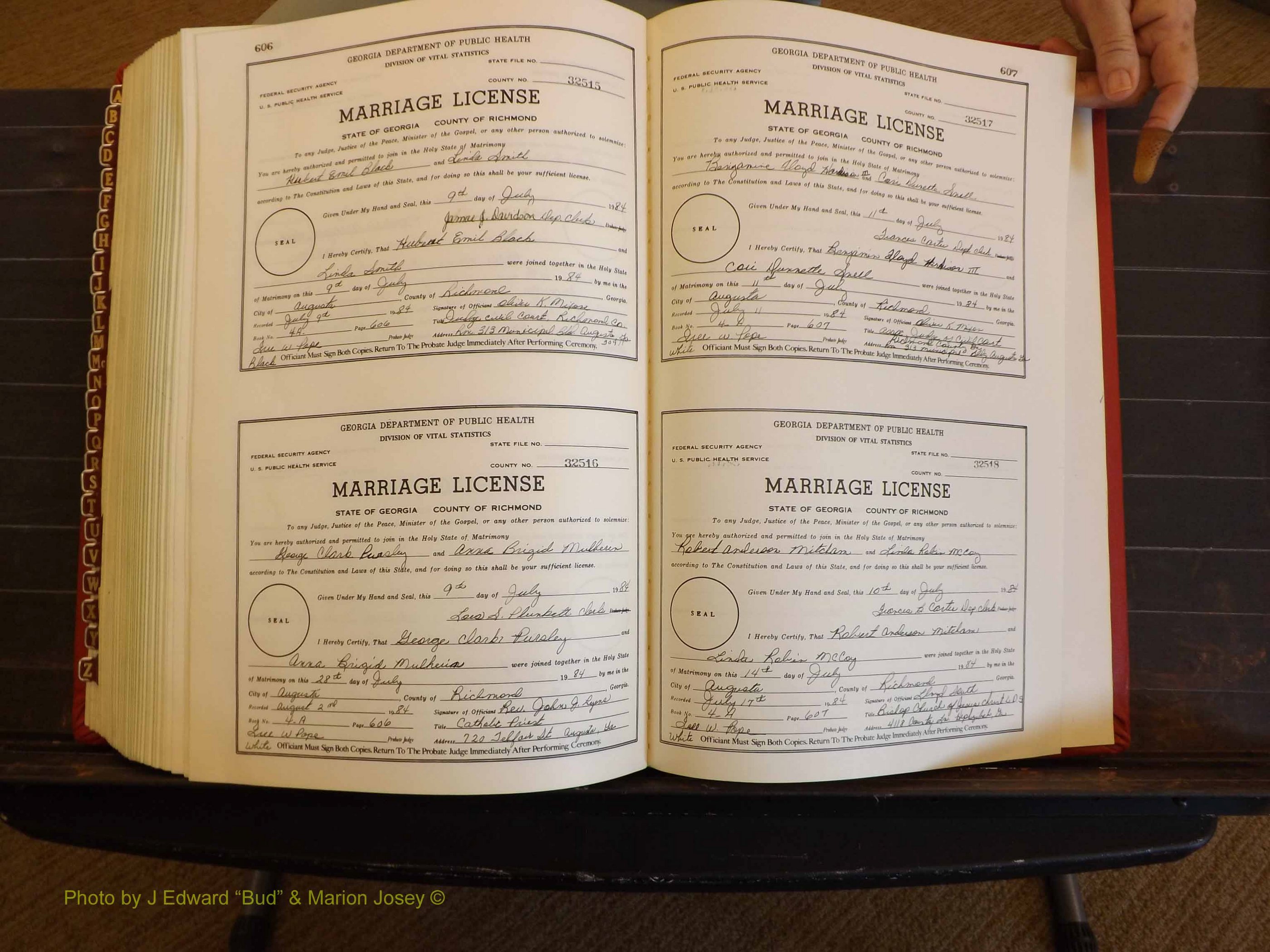 Richmond Marriages, 4A, 1983-1984 P 606-607.JPG
