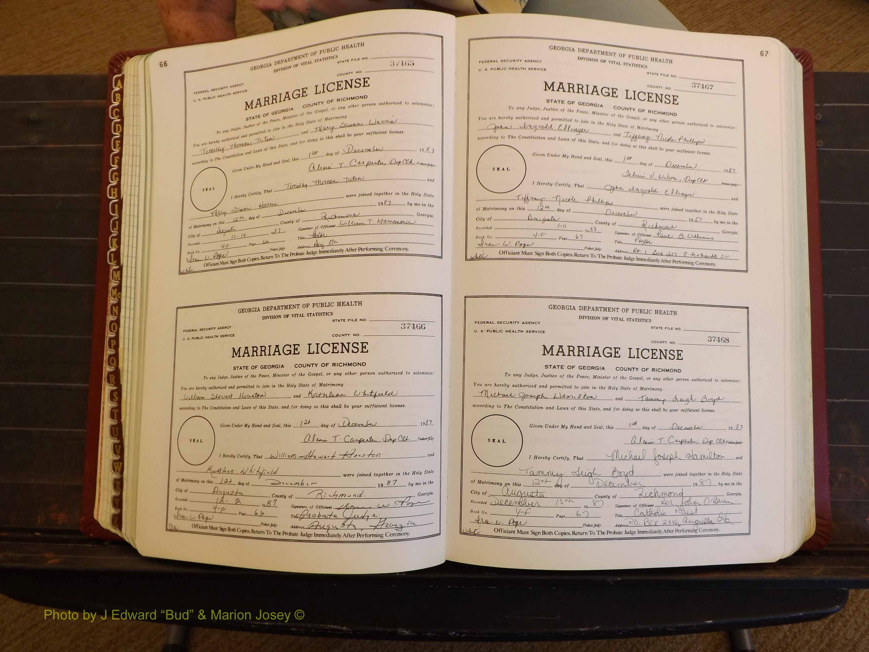 Richmond Marriages, 4F, 1987-1988 P 066-067.JPG